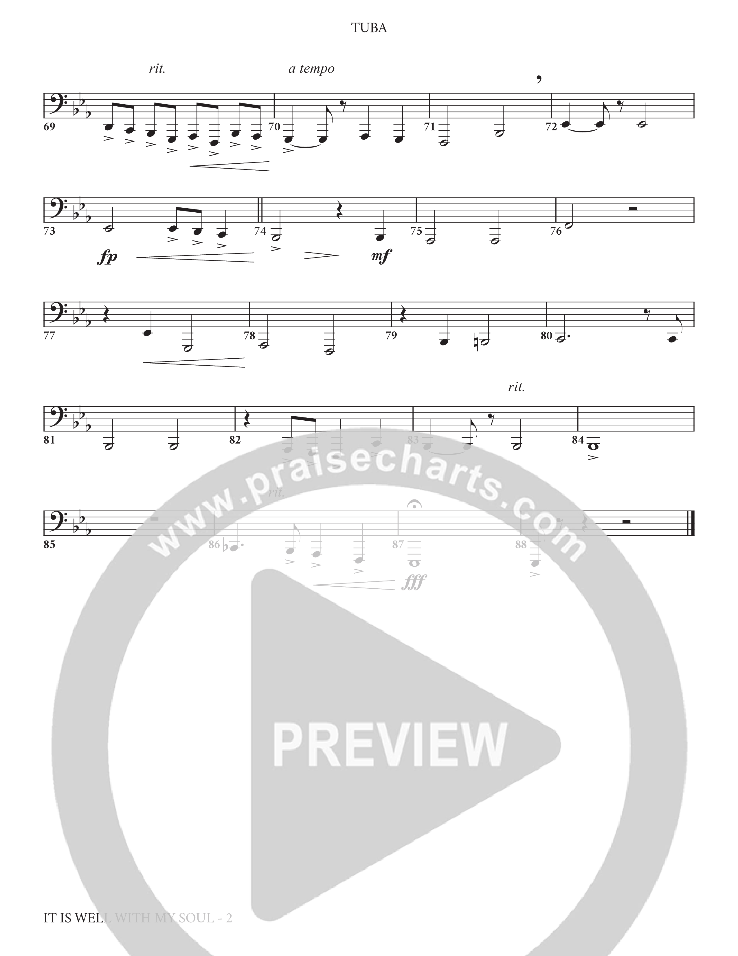 It Is Well (Choral Anthem SATB) Tuba (Charles Billingsley / Arr. Adam Lancaster)