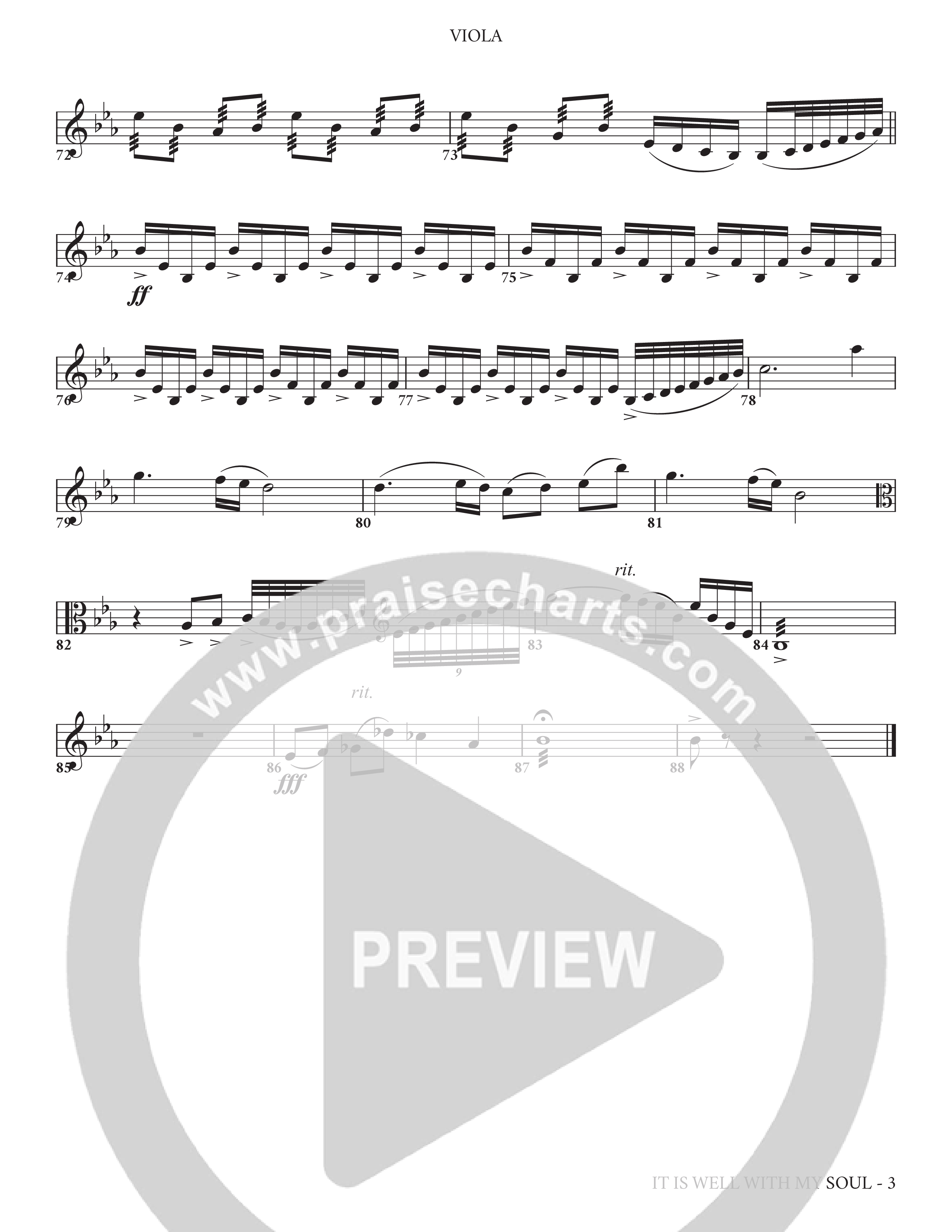 It Is Well (Choral Anthem SATB) Viola (Charles Billingsley / Arr. Adam Lancaster)