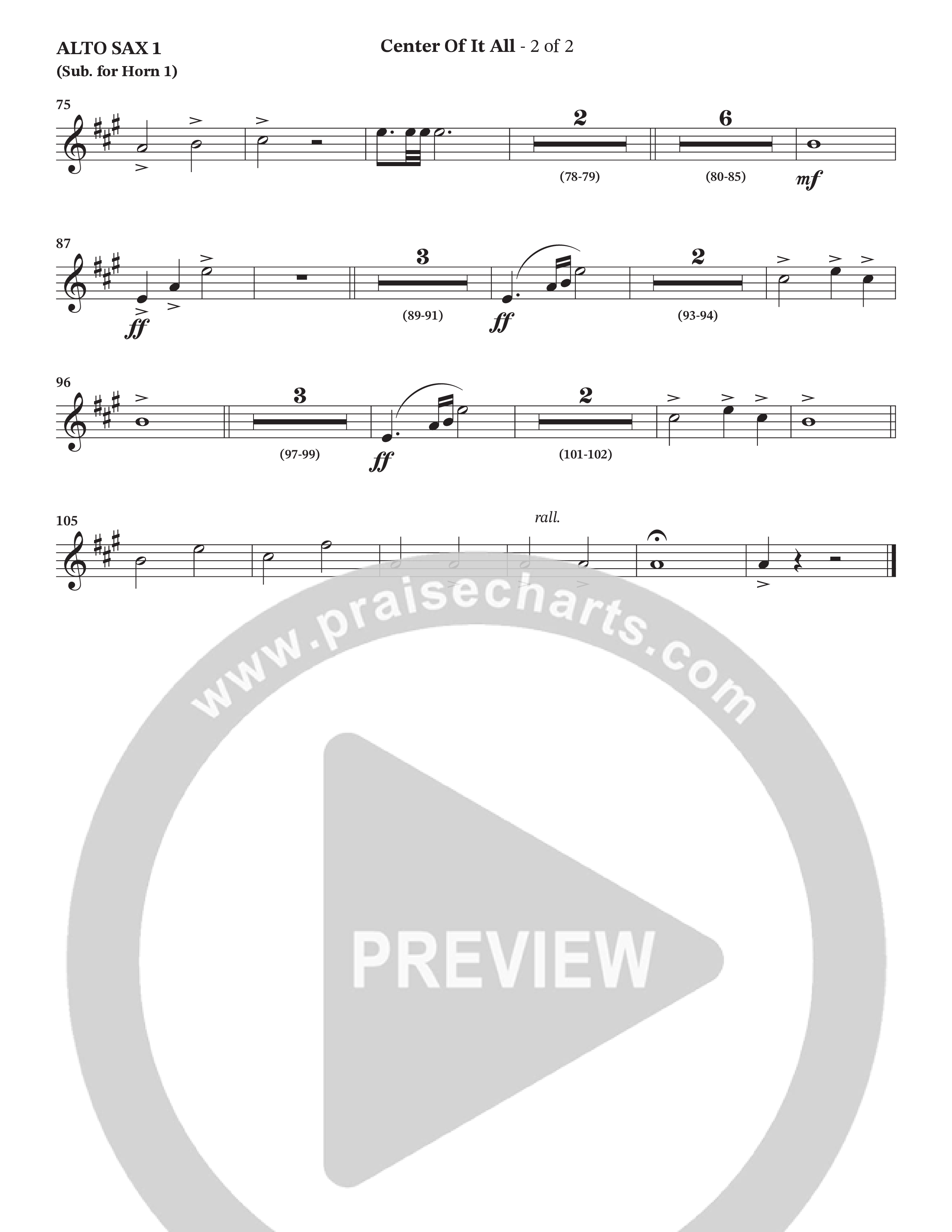 Center Of It All (Choral Anthem SATB) Alto Sax (Charles Billingsley / Arr. Wayne Haun)