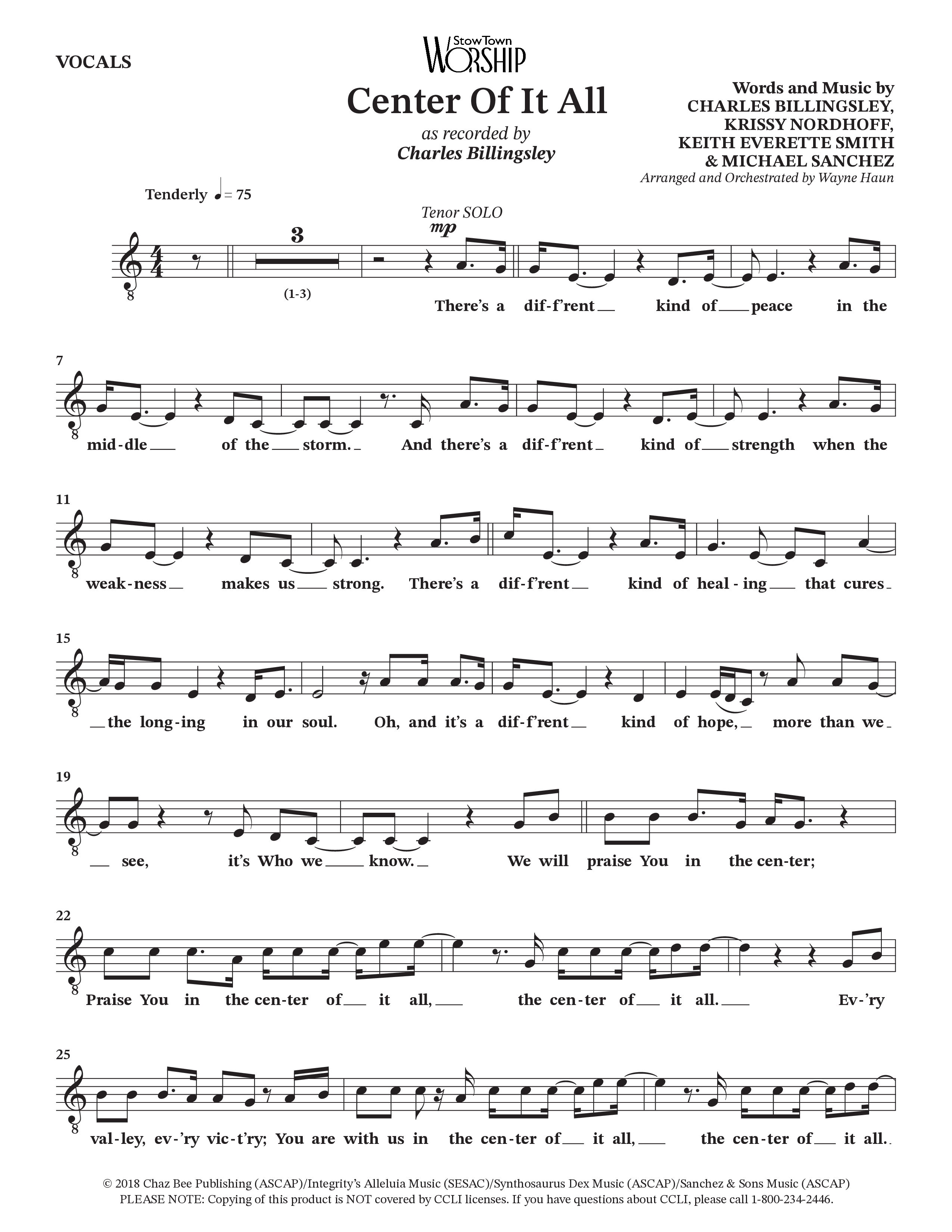 Center Of It All (Choral Anthem SATB) Choir Sheet (Charles Billingsley / Arr. Wayne Haun)