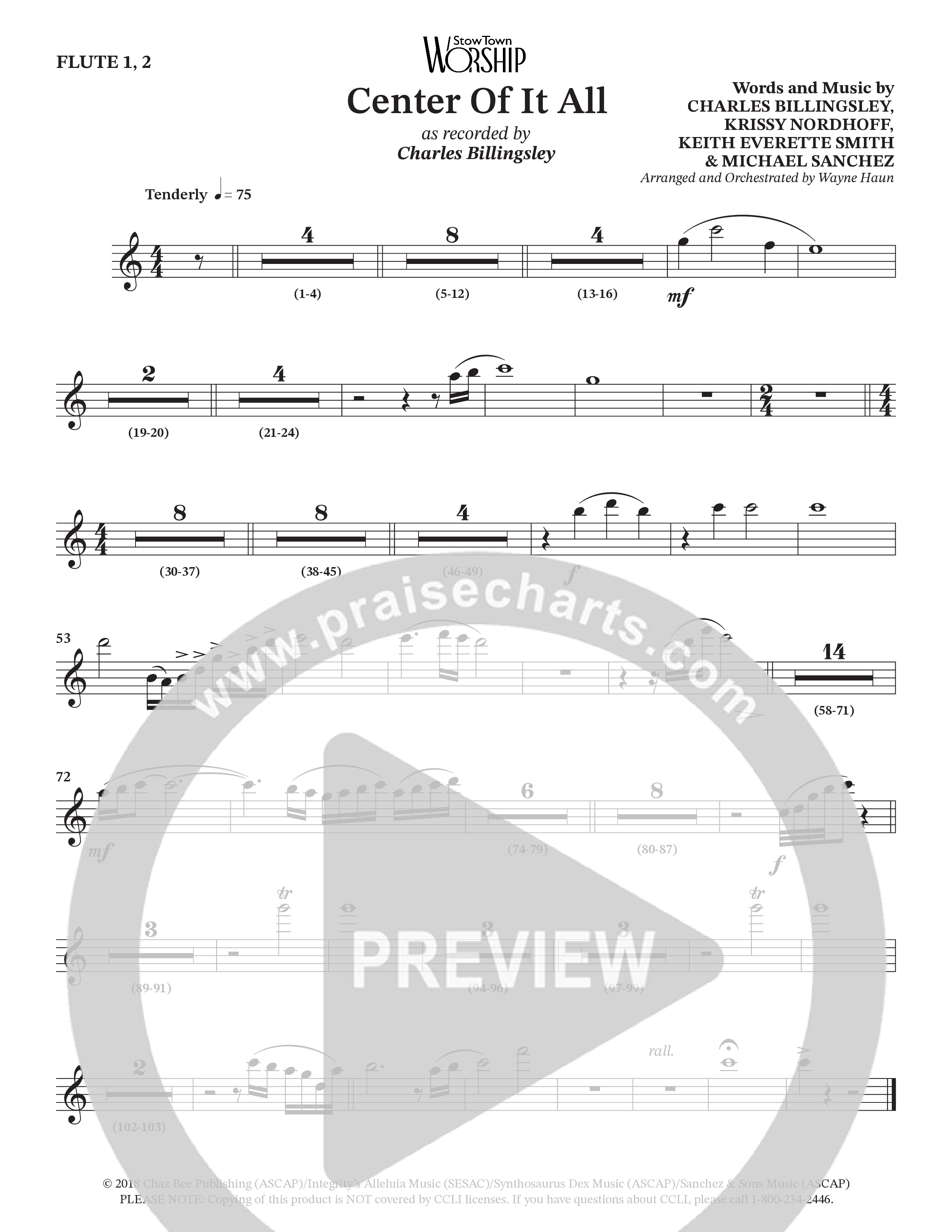 Center Of It All (Choral Anthem SATB) Flute 1/2 (Charles Billingsley / Arr. Wayne Haun)