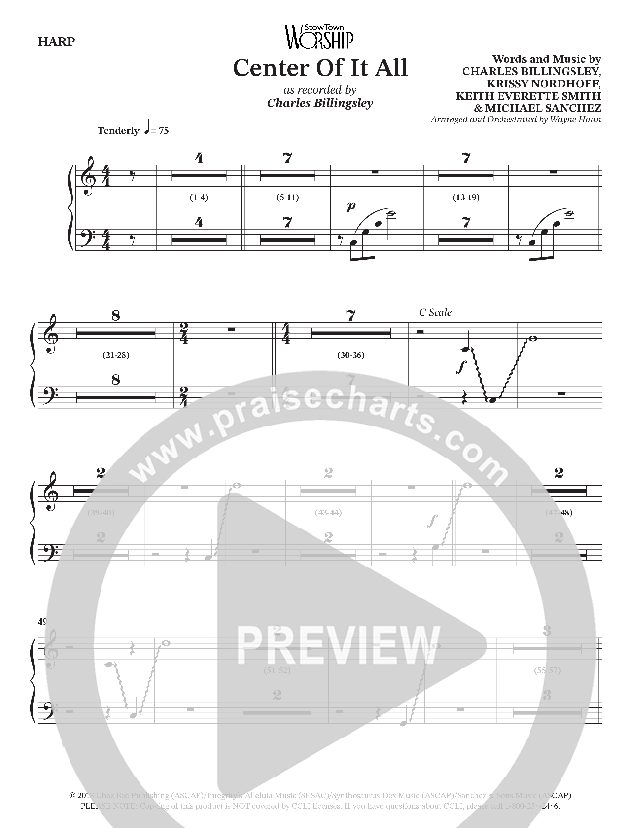 Center Of It All (Choral Anthem SATB) Harp (Charles Billingsley / Arr. Wayne Haun)