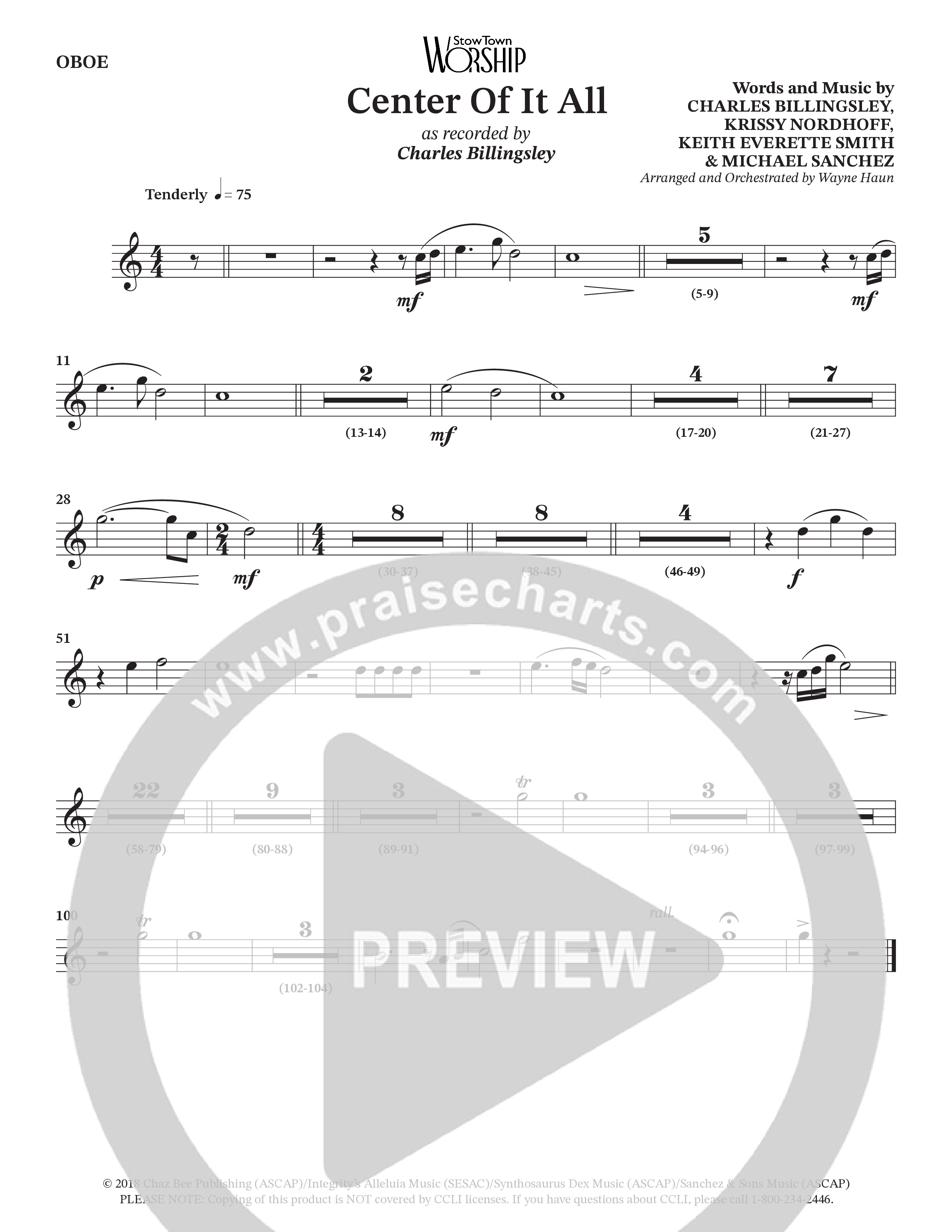 Center Of It All (Choral Anthem SATB) Oboe (Charles Billingsley / Arr. Wayne Haun)