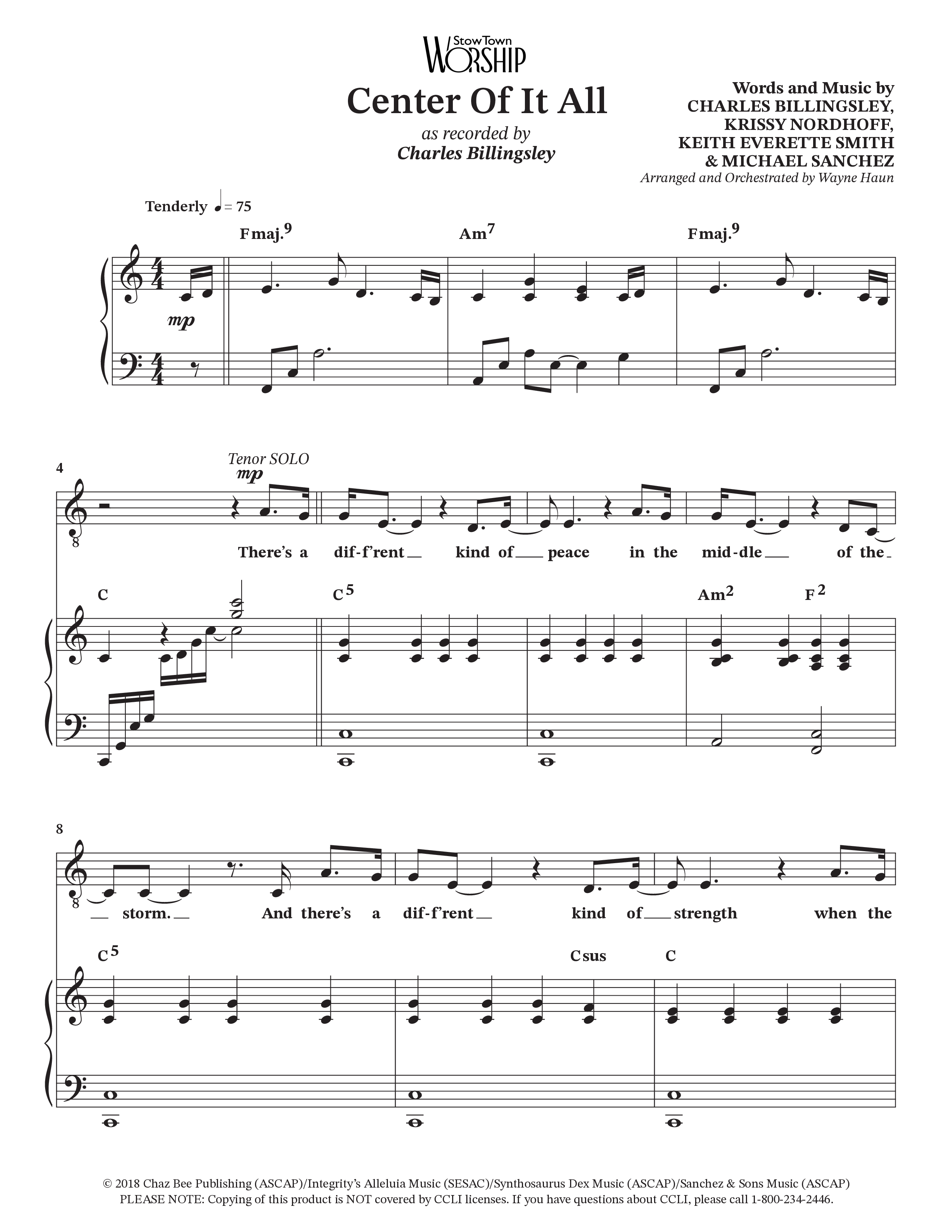 Center Of It All (Choral Anthem SATB) Piano/Vocal (SATB) (Charles Billingsley / Arr. Wayne Haun)