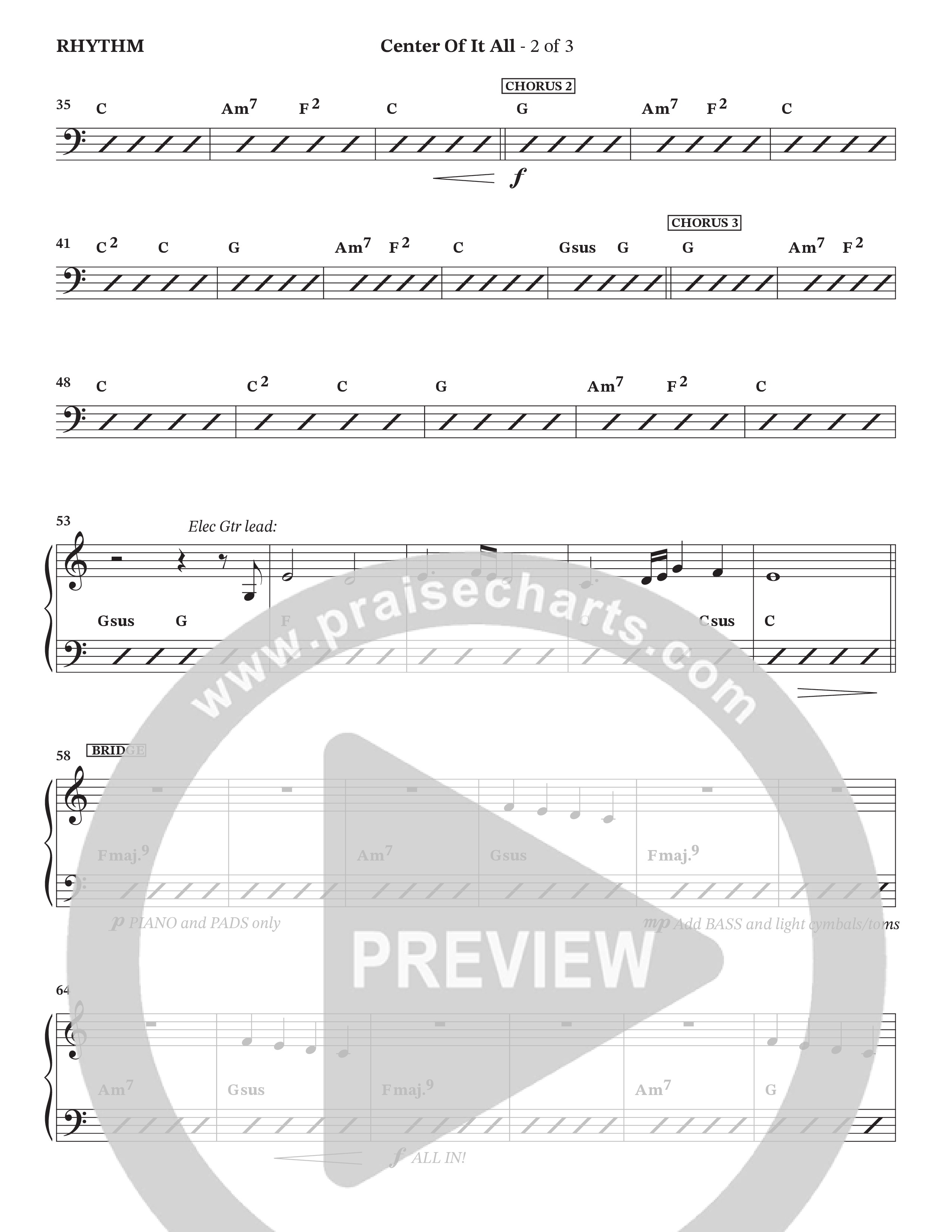 Center Of It All (Choral Anthem SATB) Rhythm Chart (Charles Billingsley / Arr. Wayne Haun)