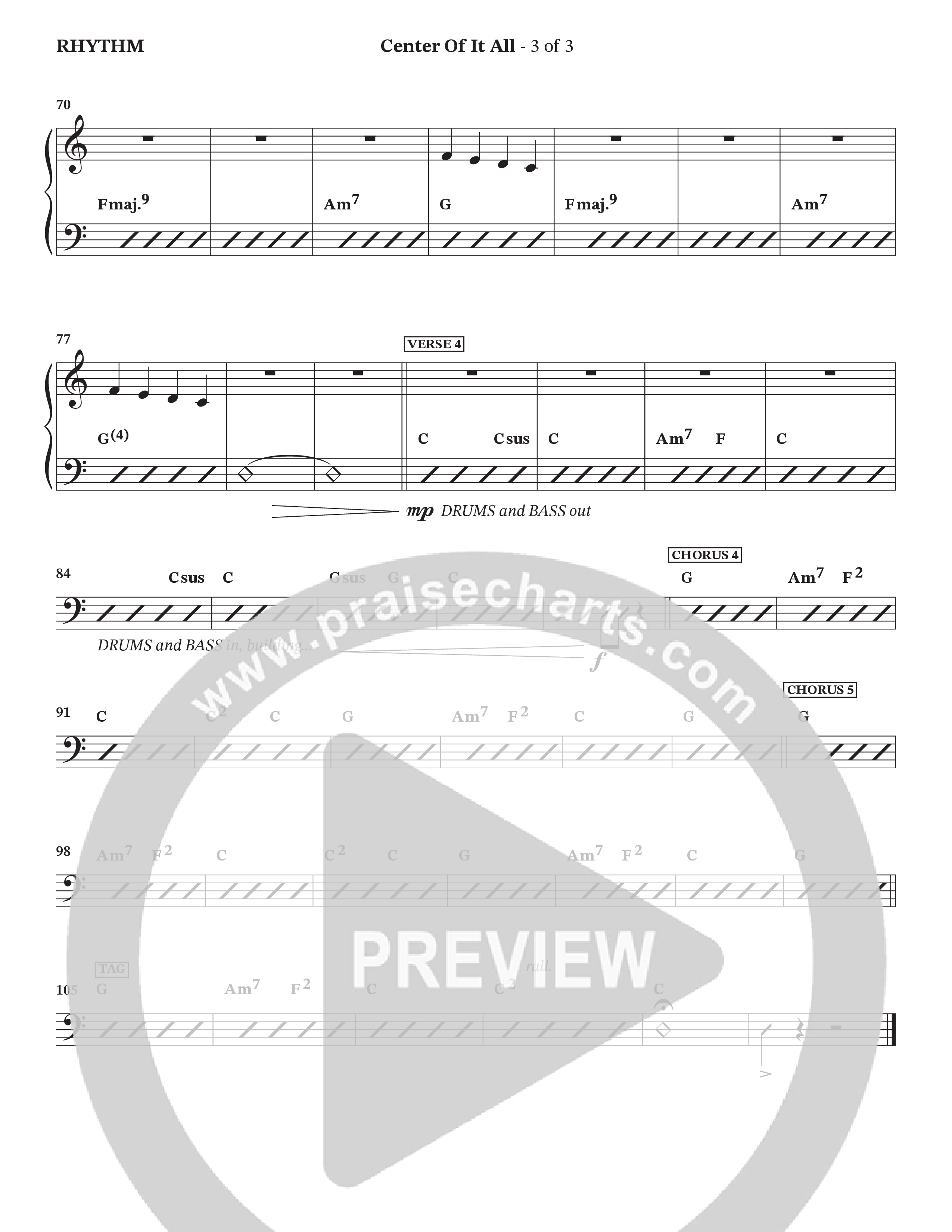 Center Of It All (Choral Anthem SATB) Rhythm Chart (Charles Billingsley / Arr. Wayne Haun)