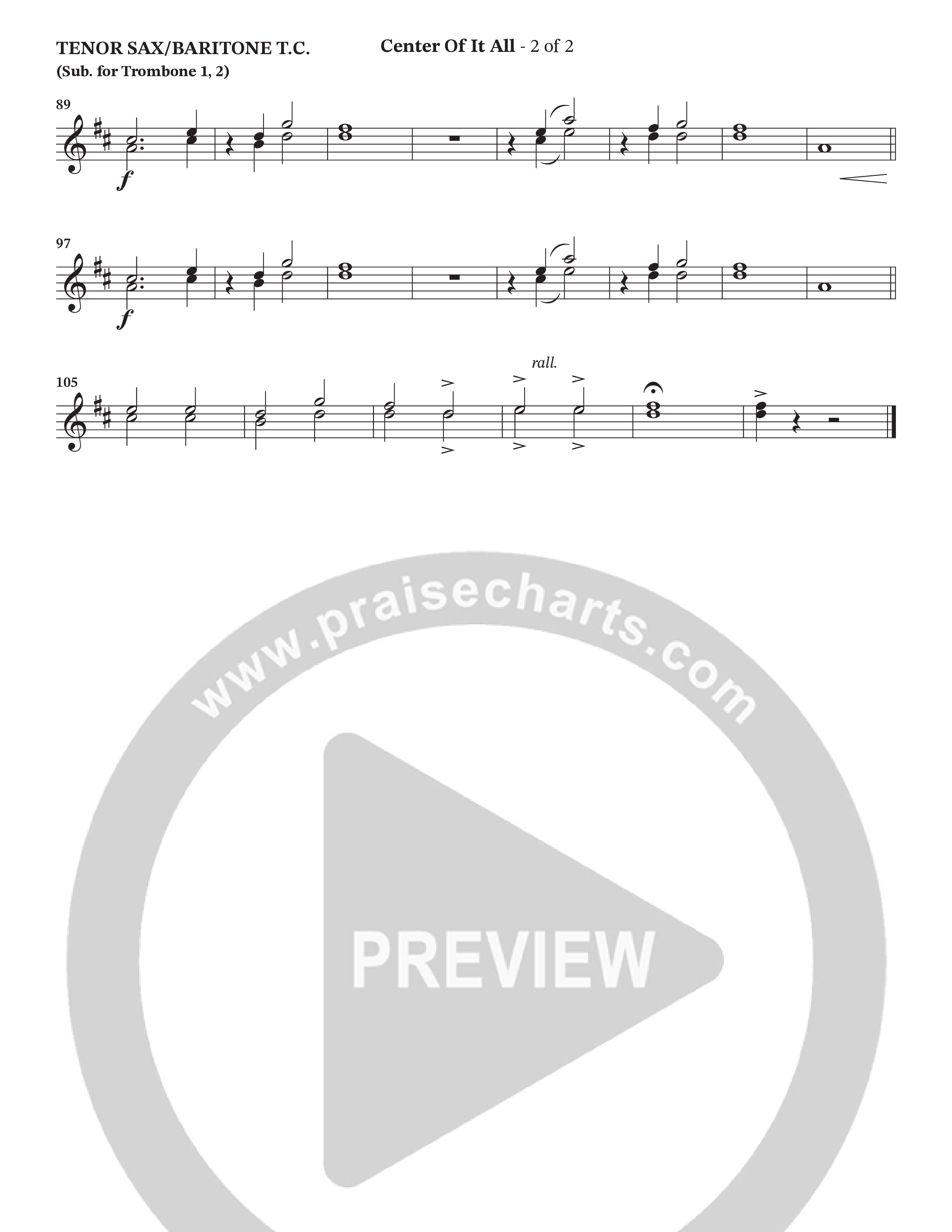Center Of It All (Choral Anthem SATB) Tenor Sax/Baritone T.C. (Charles Billingsley / Arr. Wayne Haun)