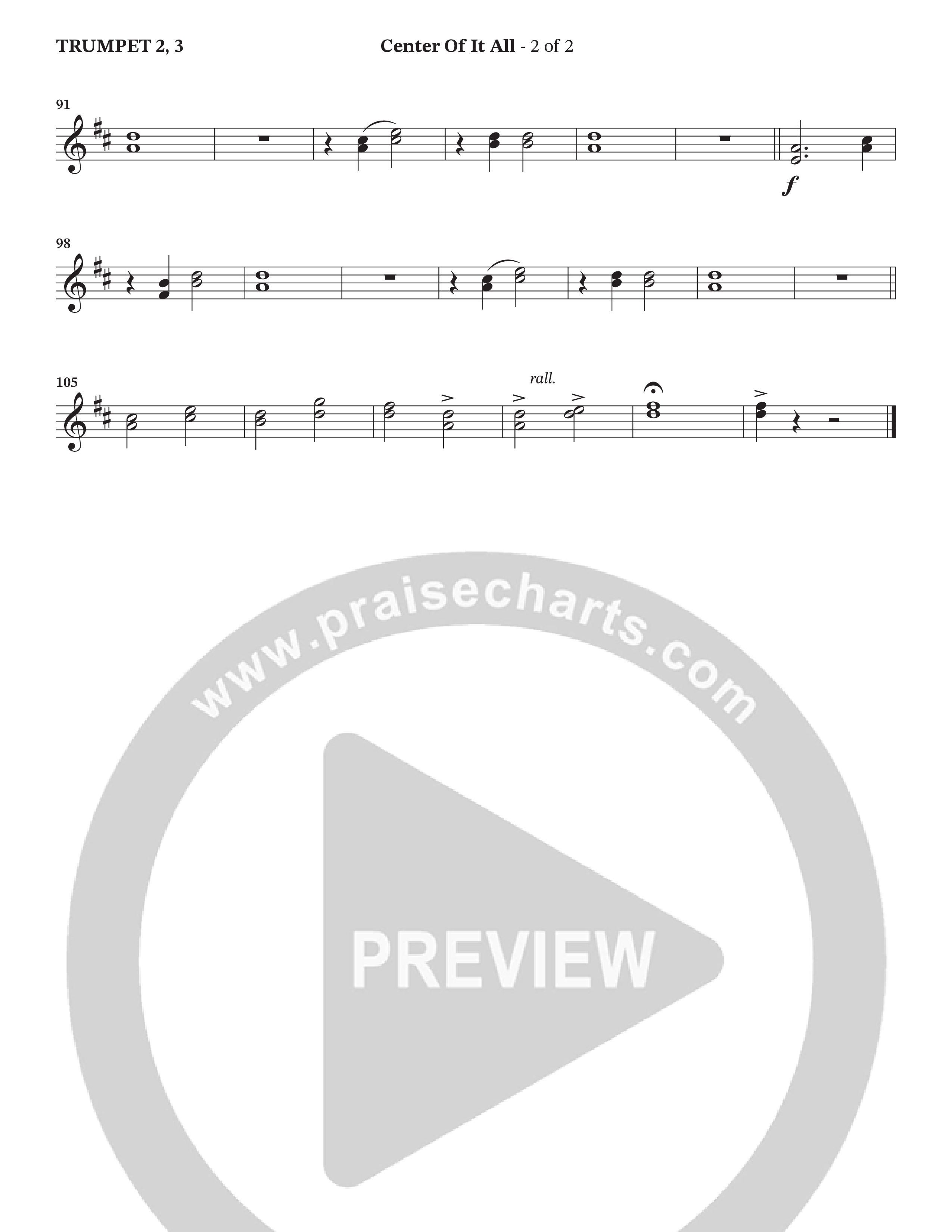 Center Of It All (Choral Anthem SATB) Trumpet 2/3 (Charles Billingsley / Arr. Wayne Haun)