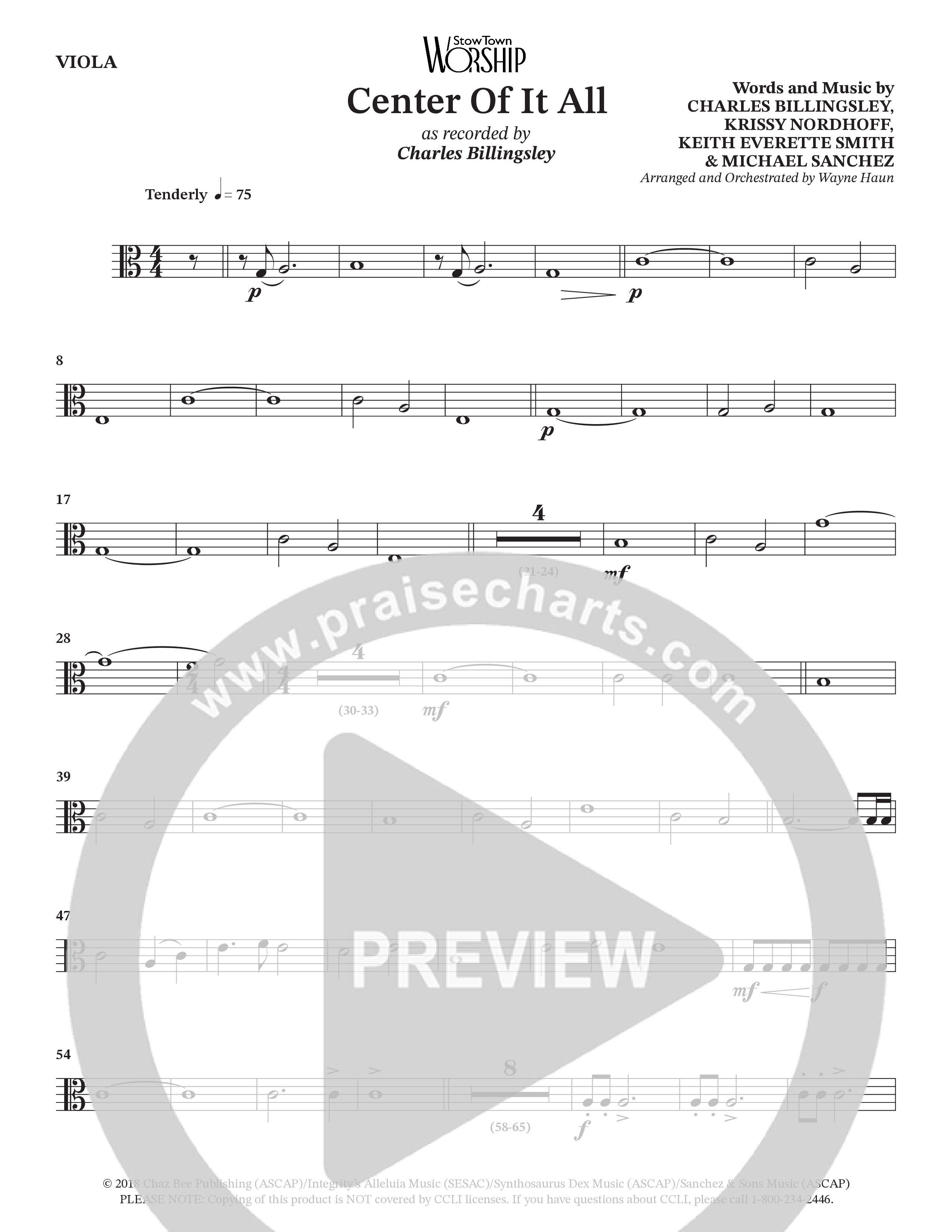 Center Of It All (Choral Anthem SATB) Viola (Charles Billingsley / Arr. Wayne Haun)
