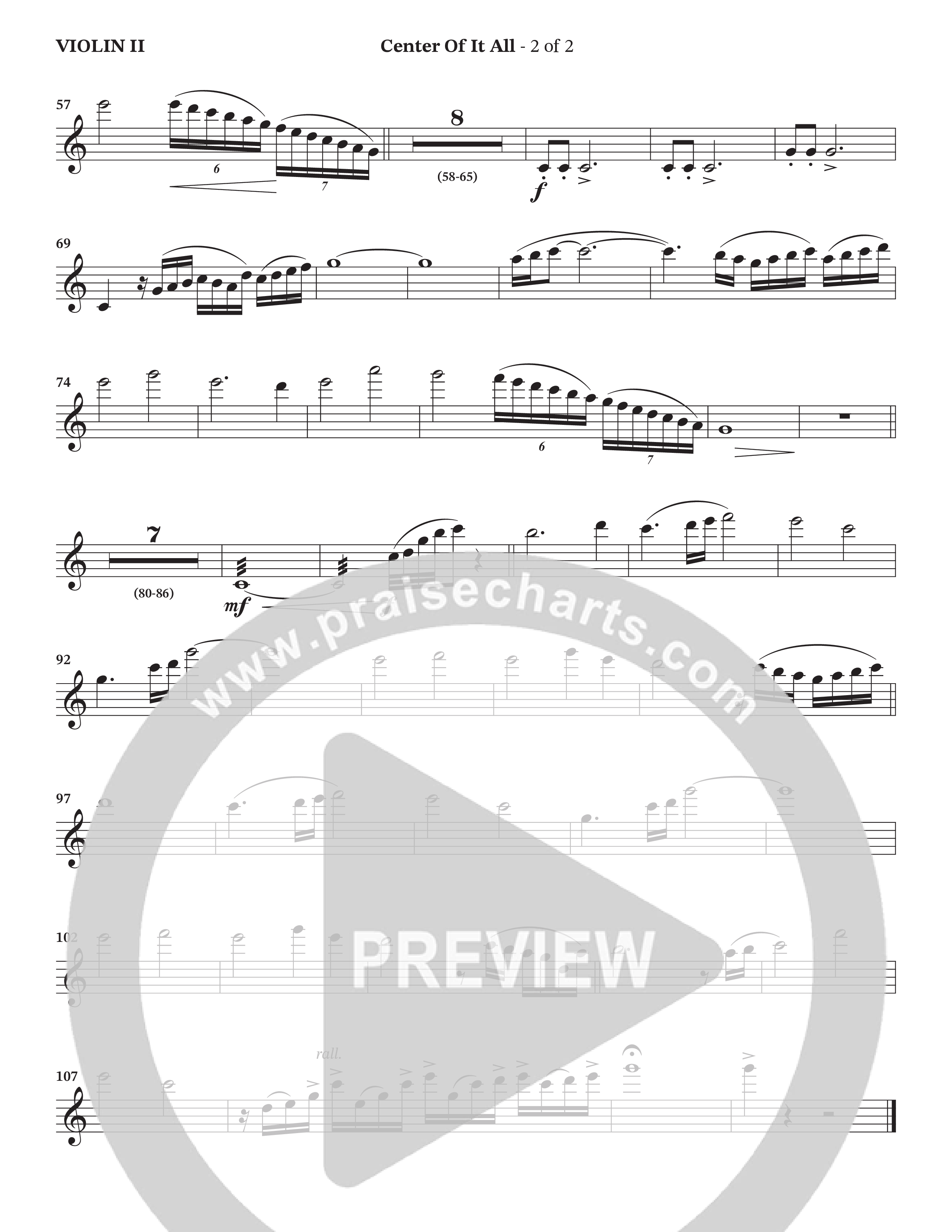Center Of It All (Choral Anthem SATB) Violin 2 (Charles Billingsley / Arr. Wayne Haun)
