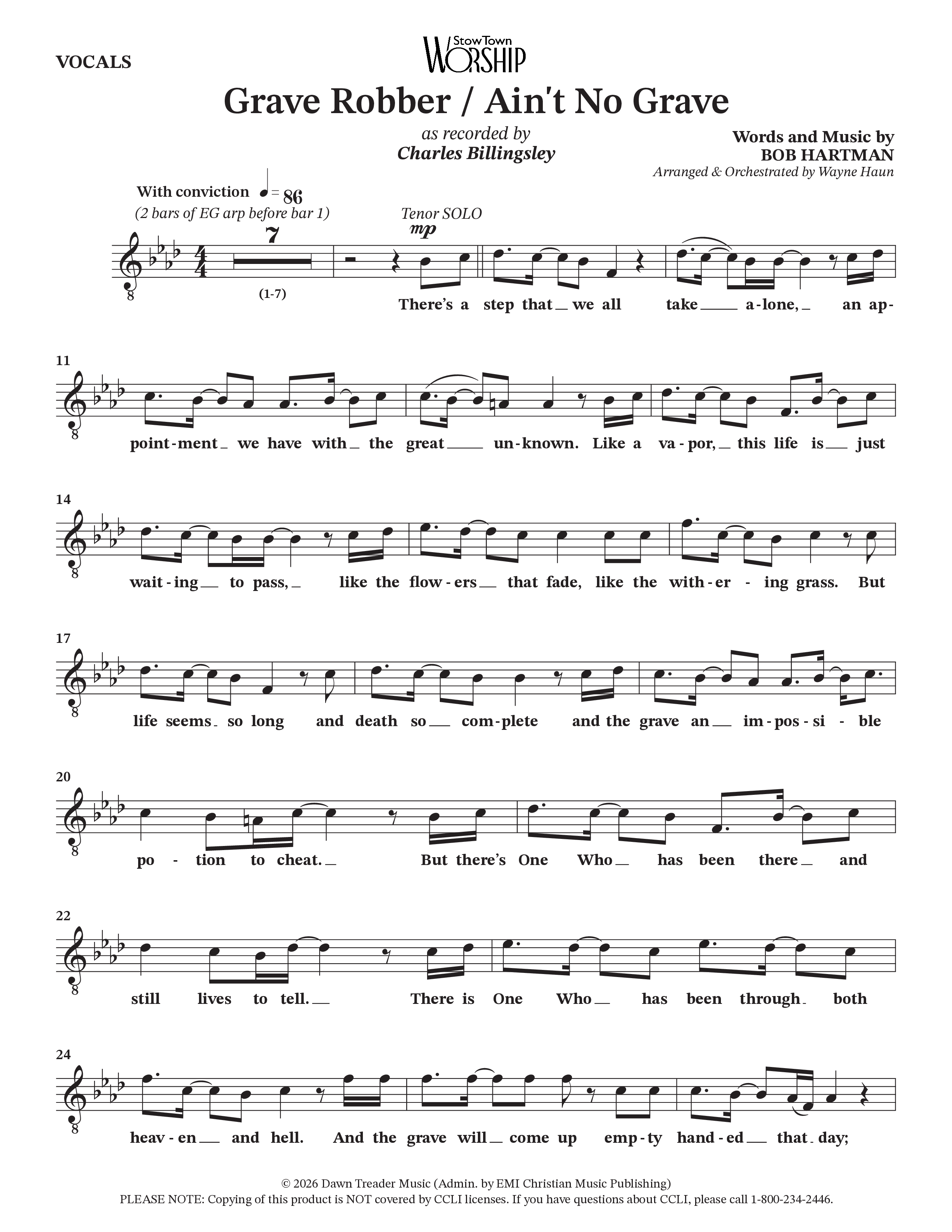 Grave Robber / Ain't No Grave (Choral Anthem SATB) Choir Sheet (Charles Billingsley / Arr. Wayne Haun)