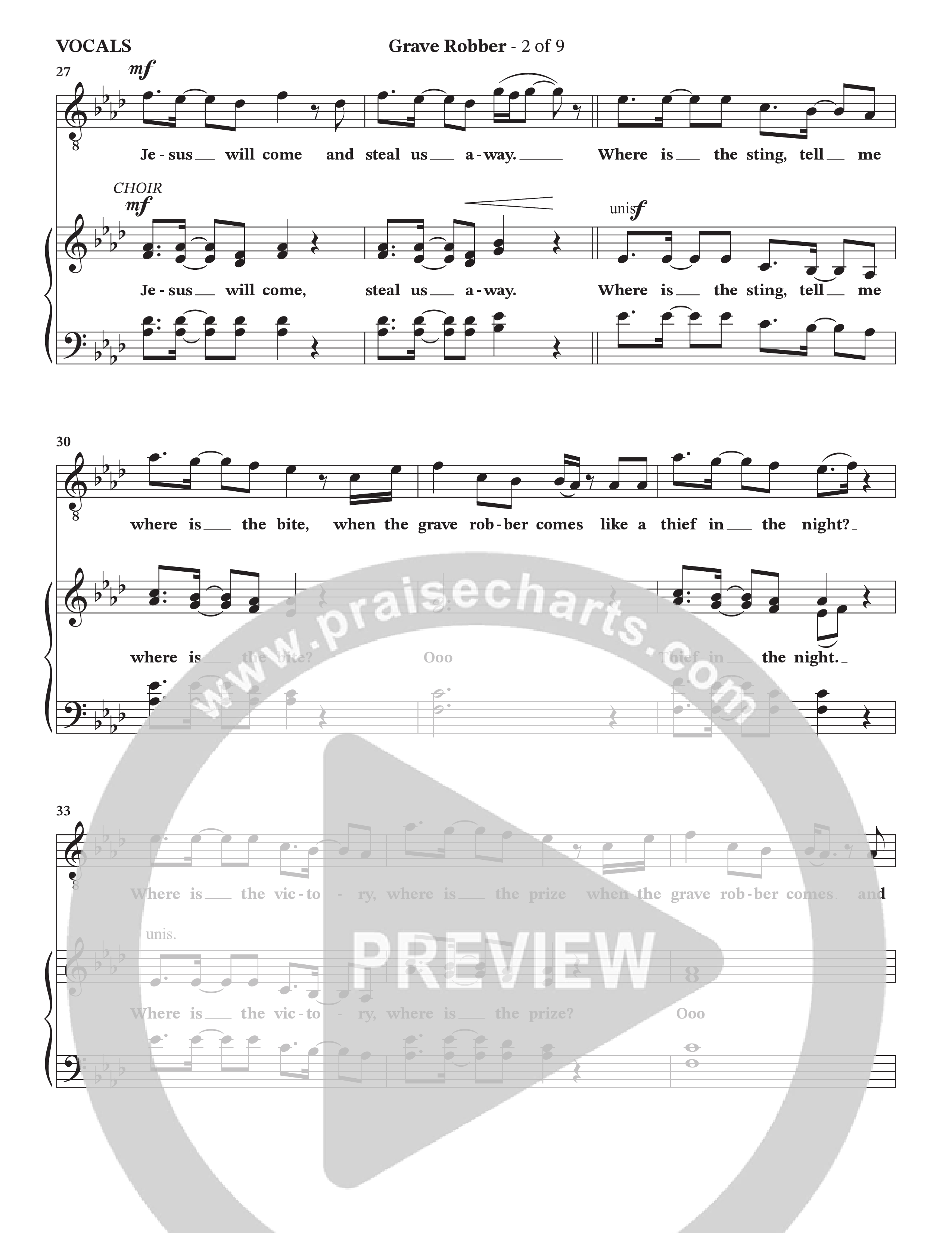 Grave Robber / Ain't No Grave (Choral Anthem SATB) Choir Sheet (Charles Billingsley / Arr. Wayne Haun)