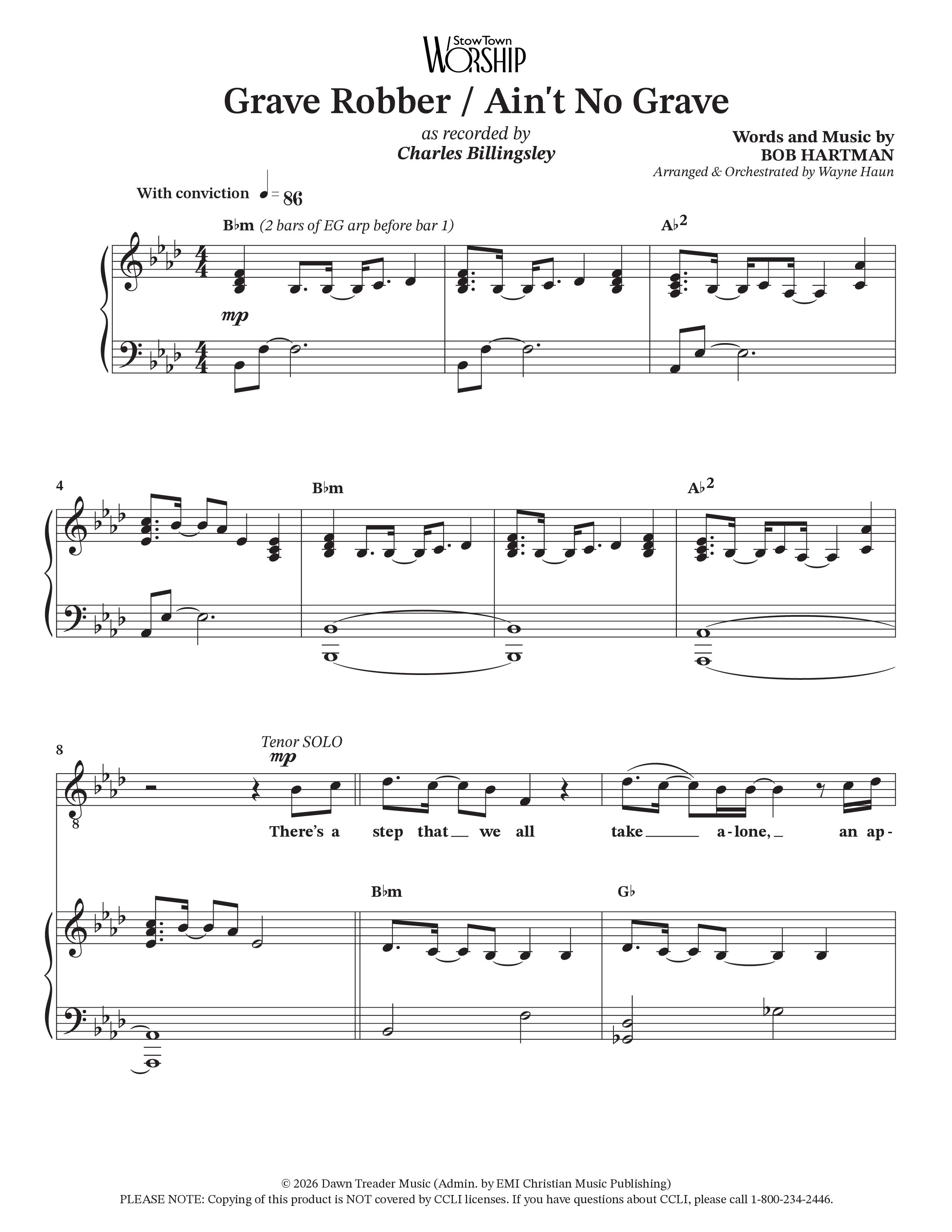 Grave Robber / Ain't No Grave (Choral Anthem SATB) Orchestration (Charles Billingsley / Arr. Wayne Haun)