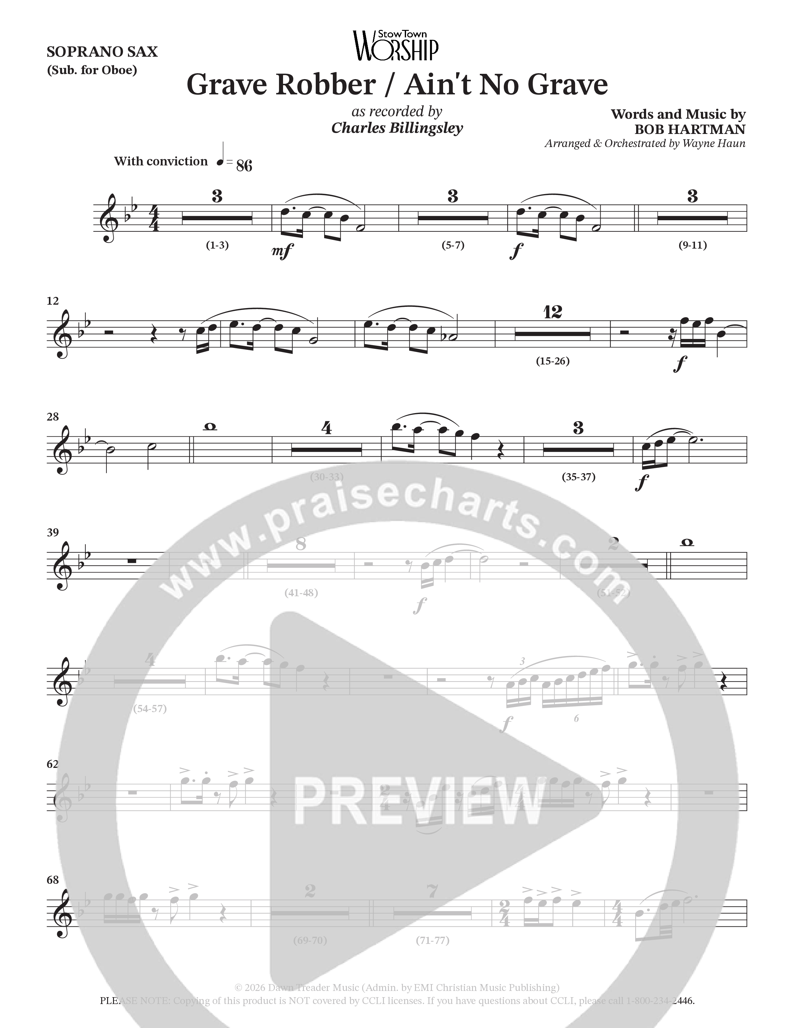 Grave Robber / Ain't No Grave (Choral Anthem SATB) Soprano Sax (Charles Billingsley / Arr. Wayne Haun)