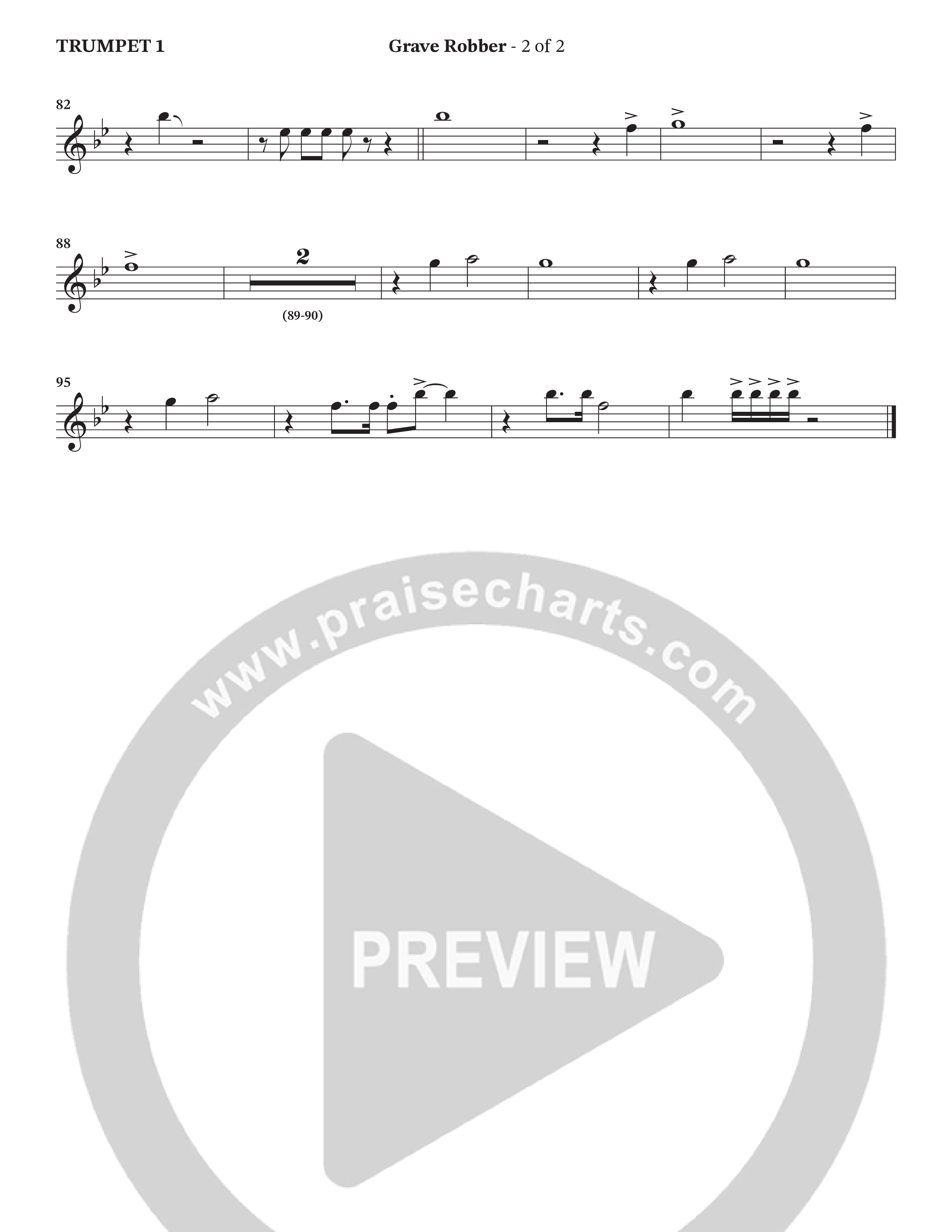Grave Robber / Ain't No Grave (Choral Anthem SATB) Trumpet 1 (Charles Billingsley / Arr. Wayne Haun)