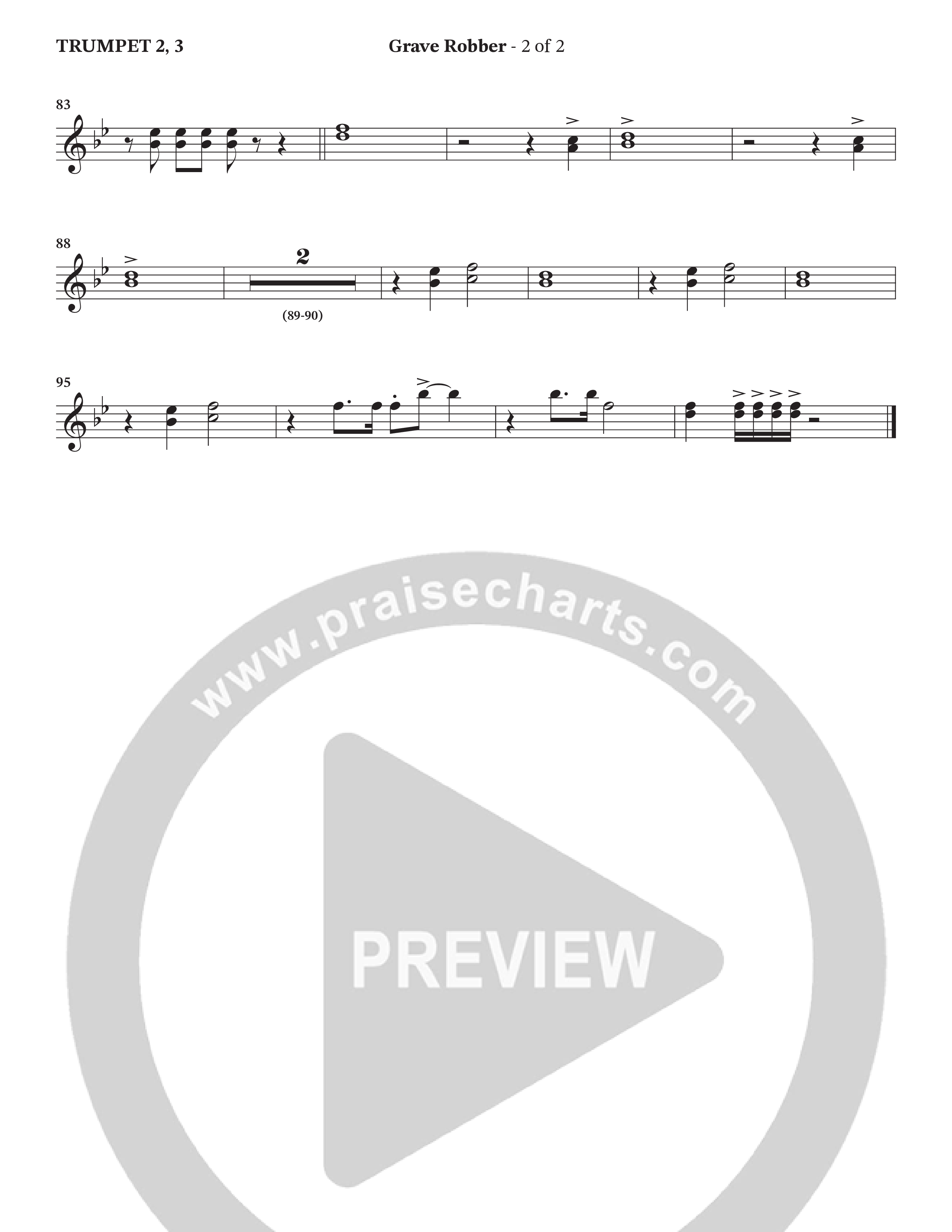 Grave Robber / Ain't No Grave (Choral Anthem SATB) Trumpet 2/3 (Charles Billingsley / Arr. Wayne Haun)