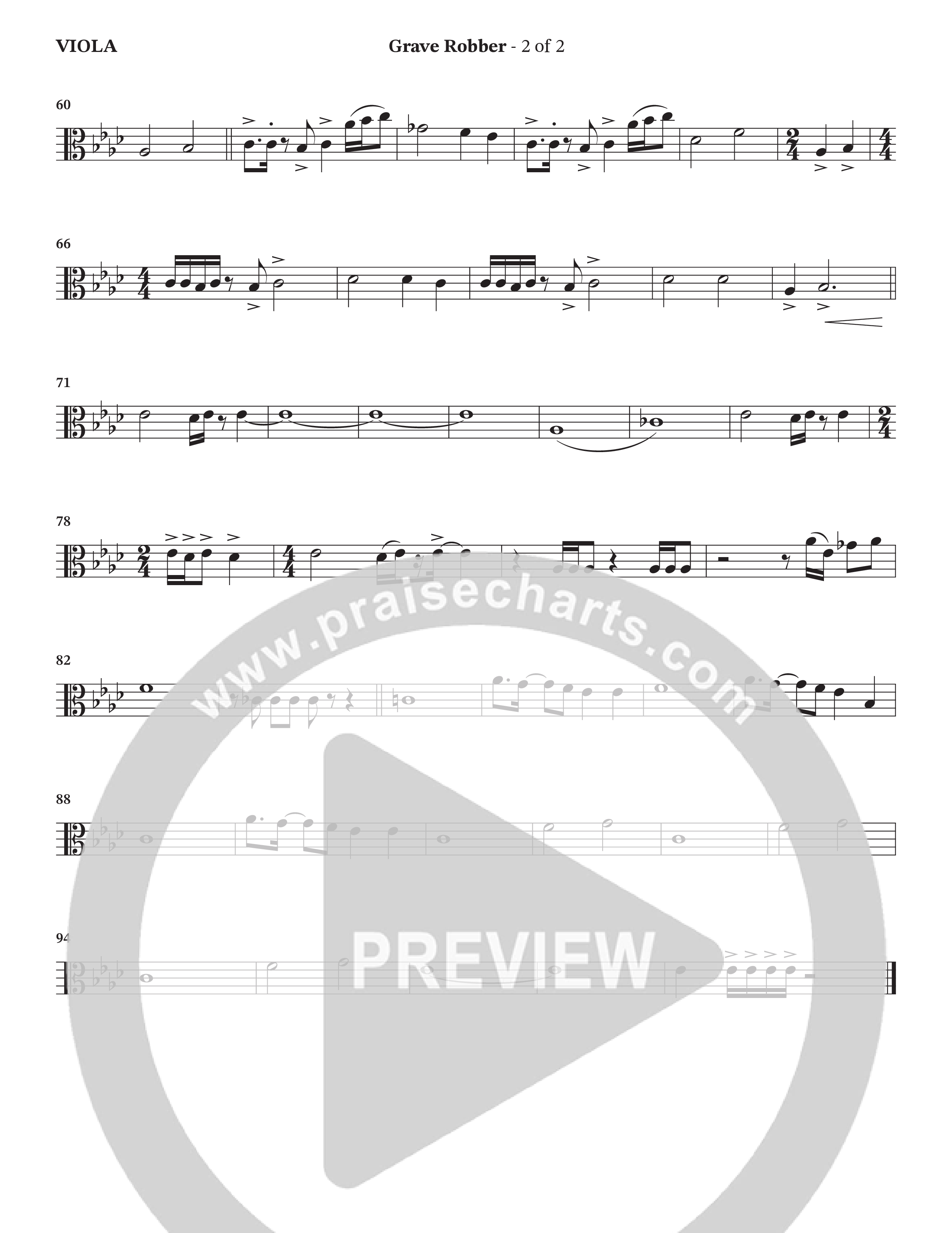 Grave Robber / Ain't No Grave (Choral Anthem SATB) Viola (Charles Billingsley / Arr. Wayne Haun)