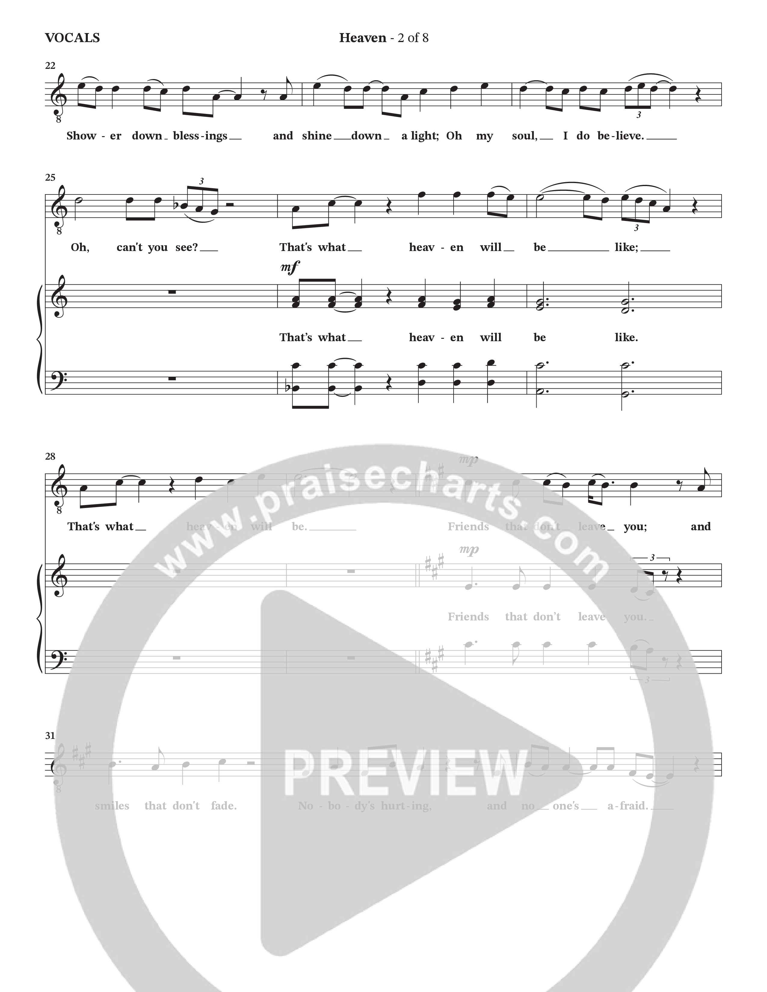 Heaven (Choral Anthem SATB) Choir Sheet (Charles Billingsley / Arr. Bradley Knight / Orch. Wayne Haun)