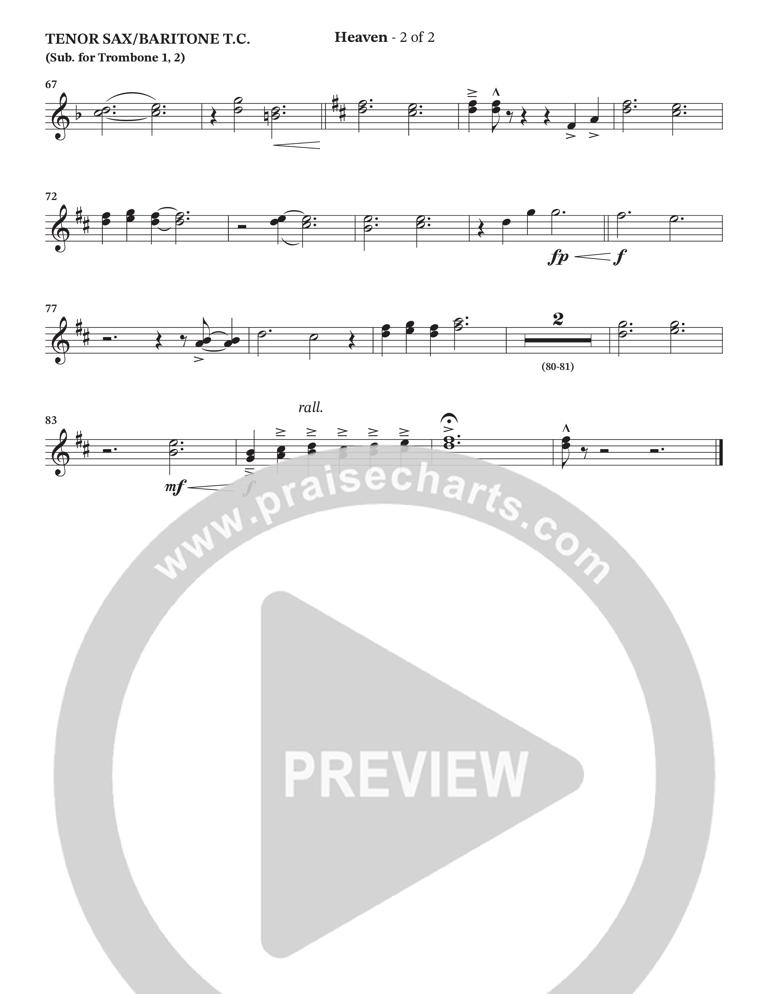 Heaven (Choral Anthem SATB) Tenor Sax/Baritone T.C. (Charles Billingsley / Arr. Bradley Knight / Orch. Wayne Haun)