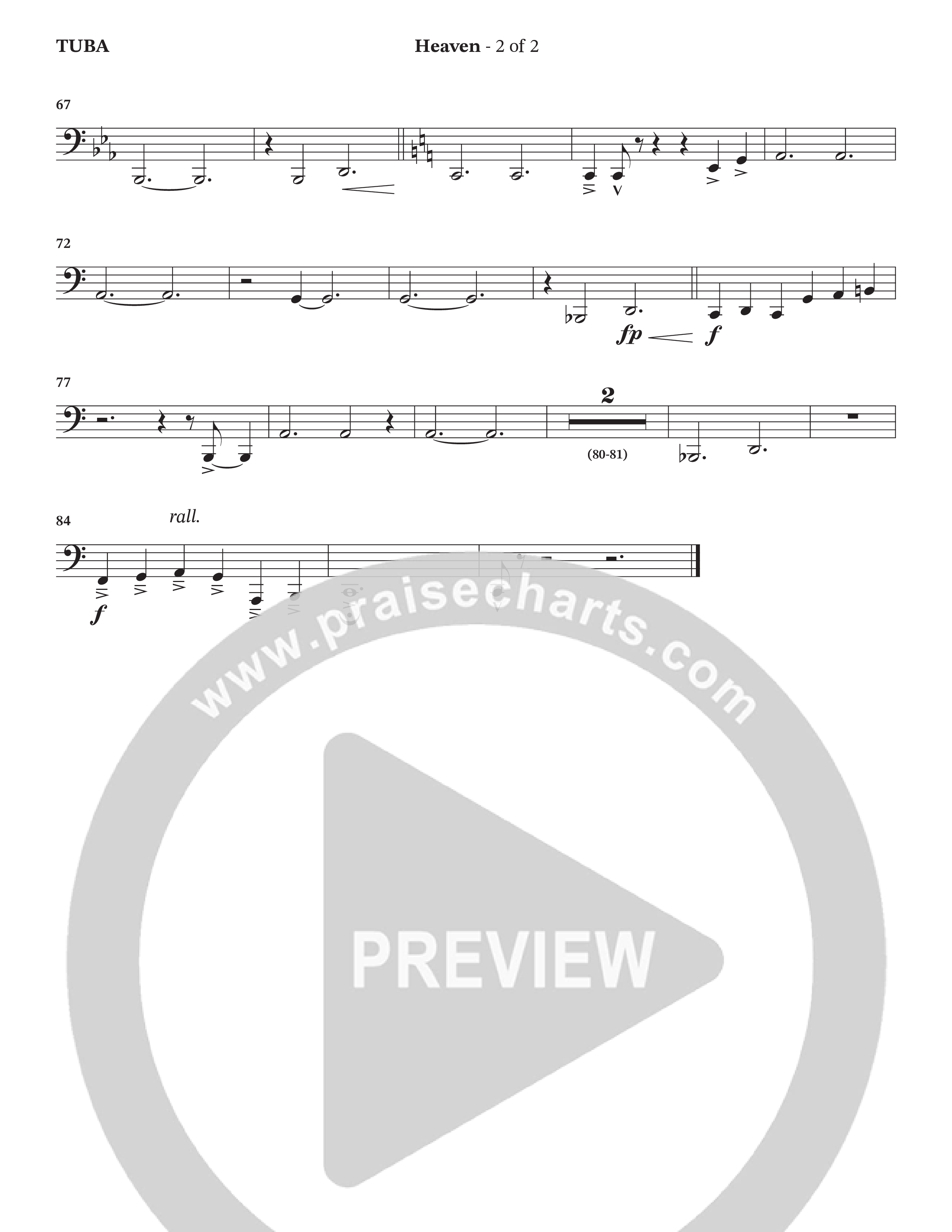 Heaven (Choral Anthem SATB) Tuba (Charles Billingsley / Arr. Bradley Knight / Orch. Wayne Haun)