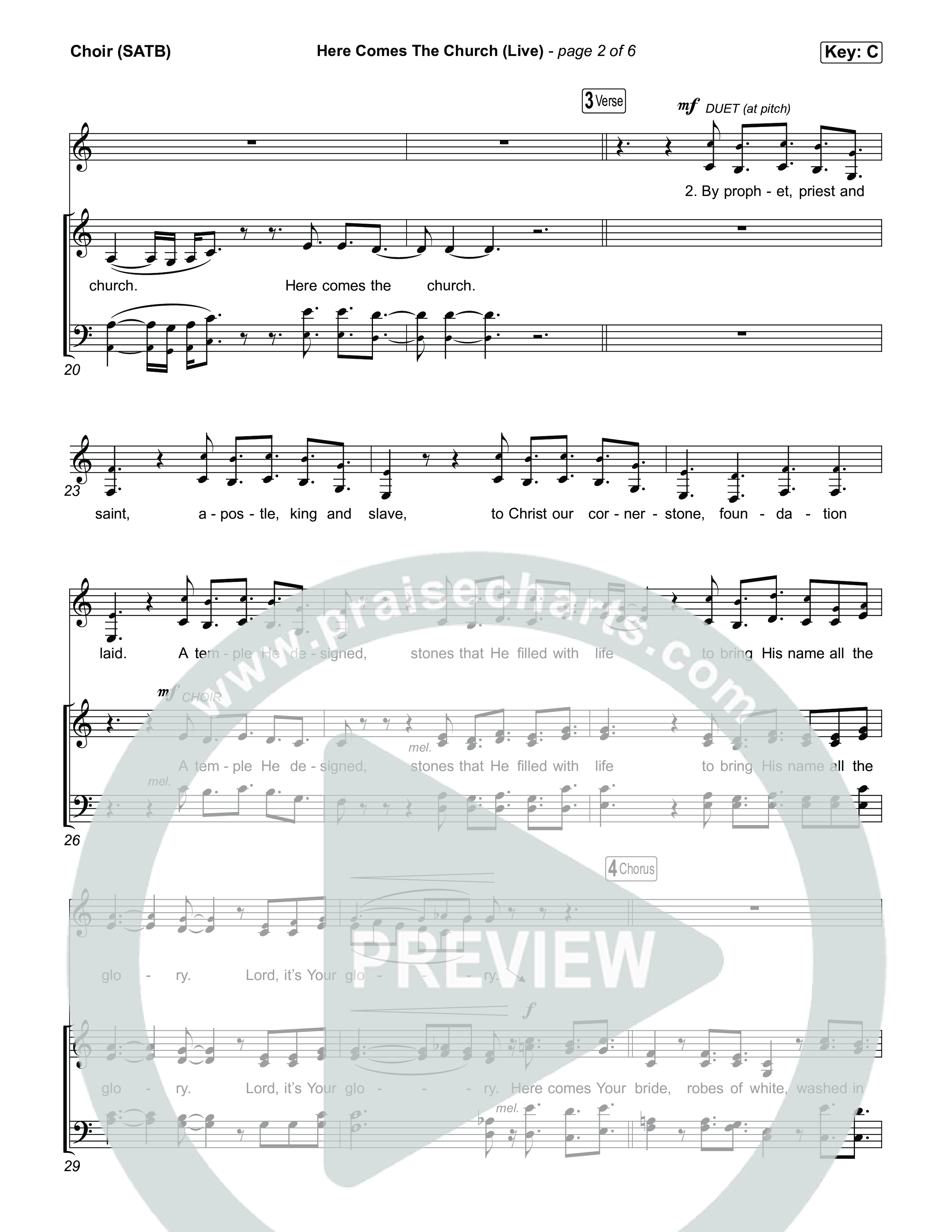 Here Comes The Church (Live) Choir Sheet (SATB) (Tauren Wells / Tiffany Hudson)