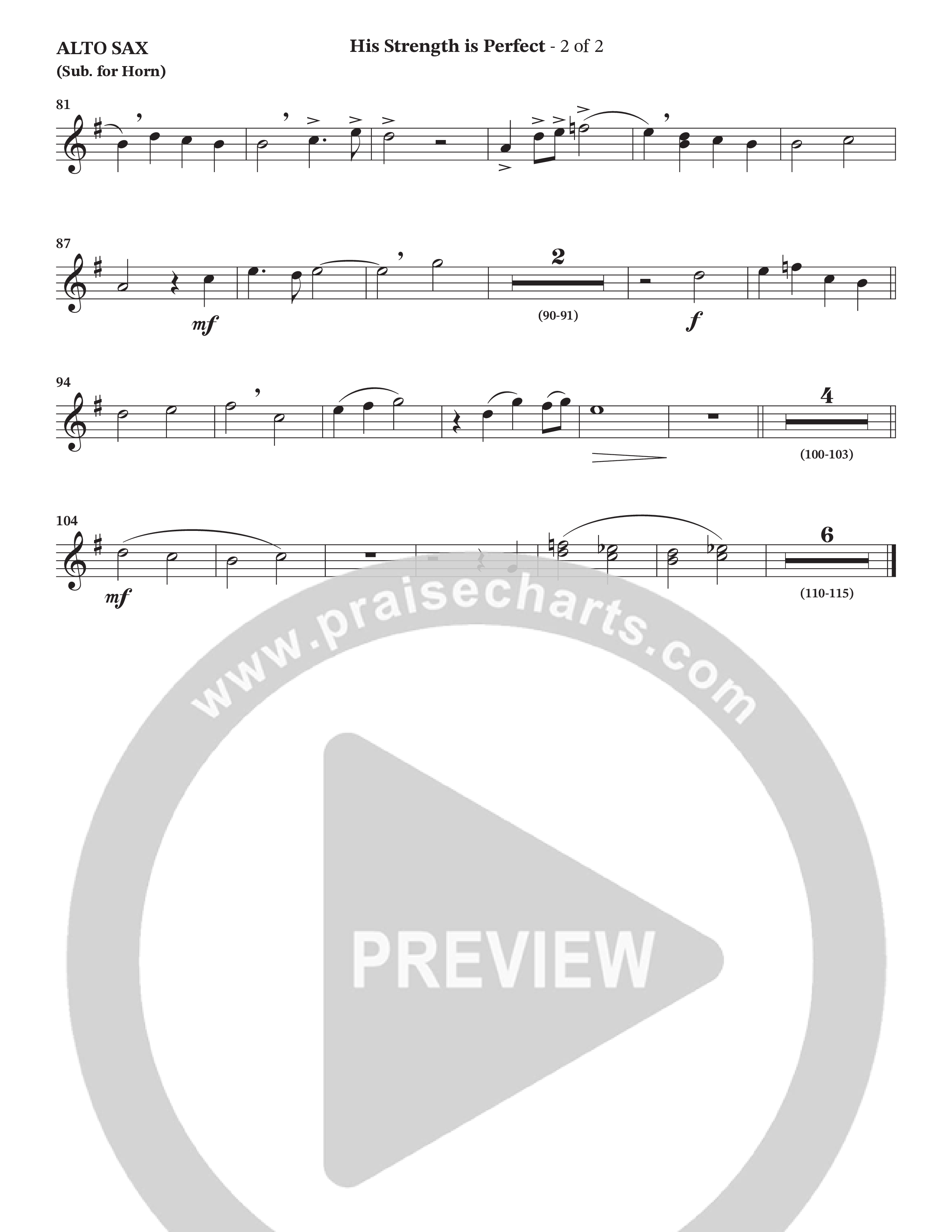 His Strength (Choral Anthem SATB) Alto Sax (Charles Billingsley / Arr. Wayne Haun)