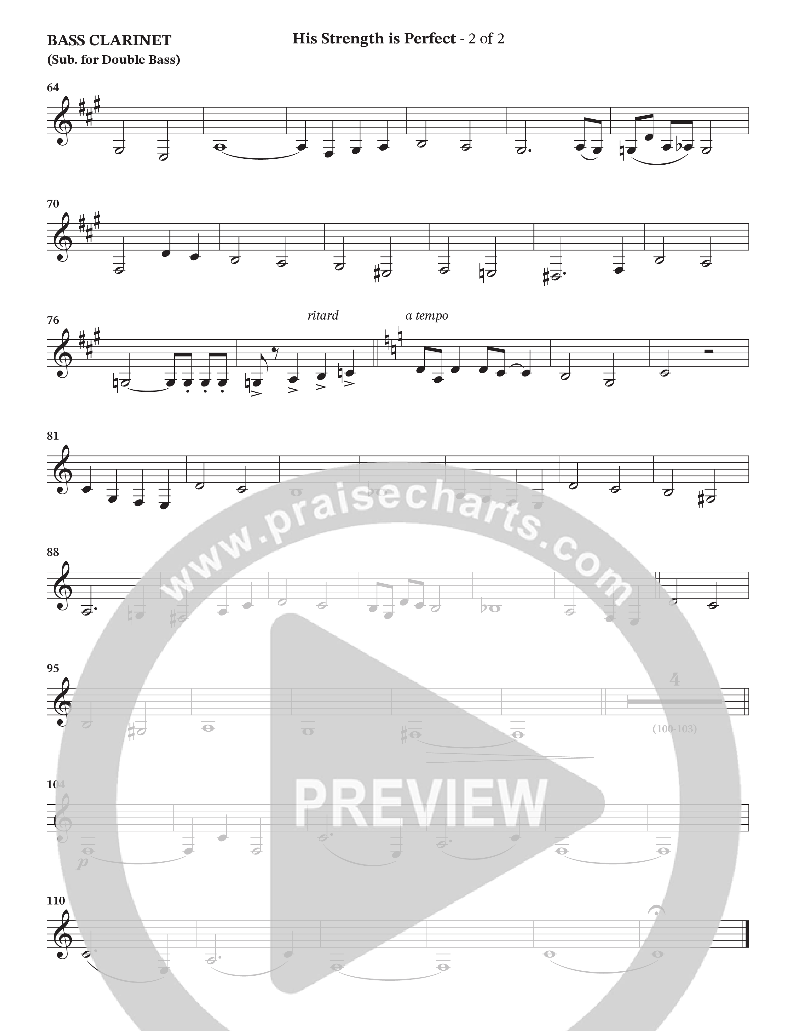His Strength (Choral Anthem SATB) Bass Clarinet (Charles Billingsley / Arr. Wayne Haun)
