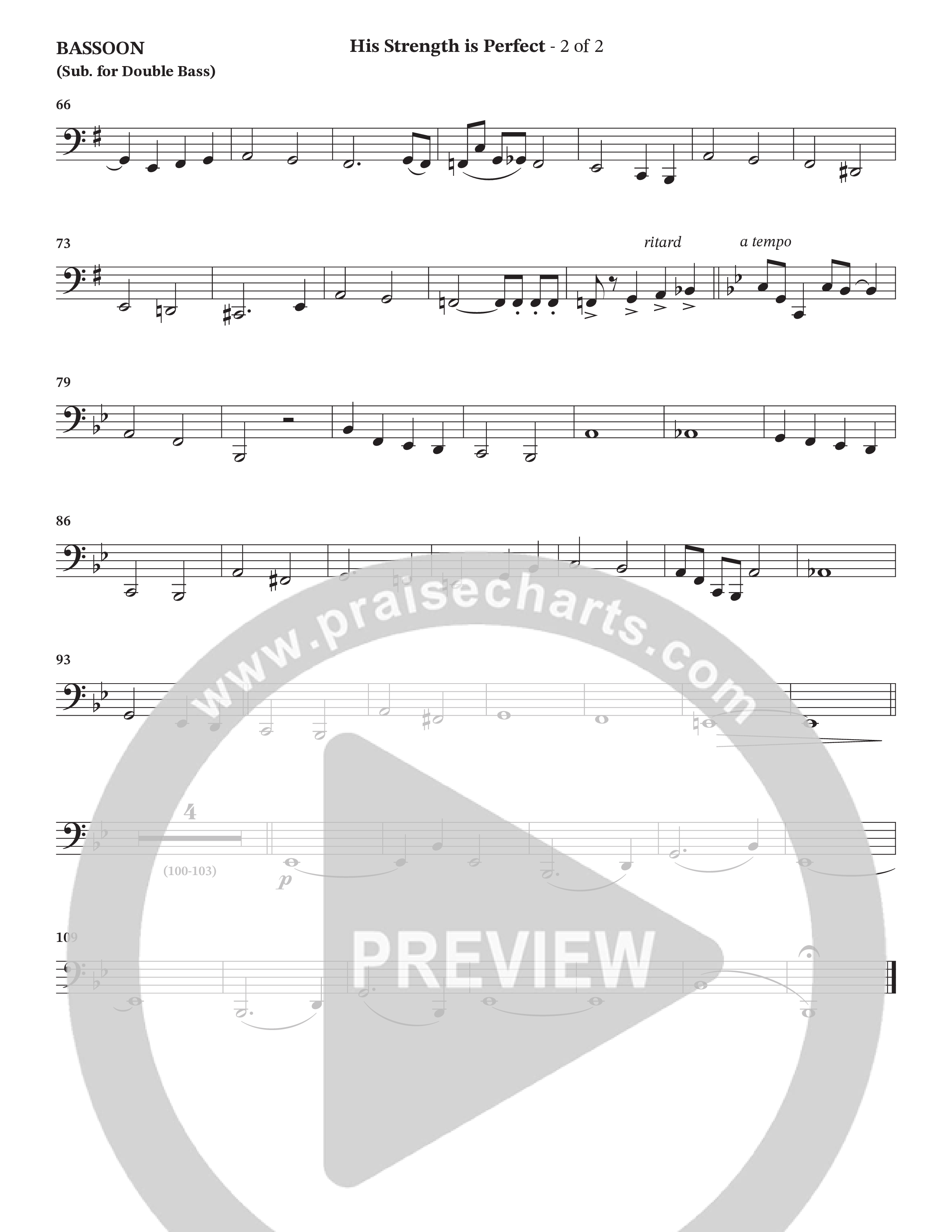 His Strength (Choral Anthem SATB) Bassoon (Charles Billingsley / Arr. Wayne Haun)