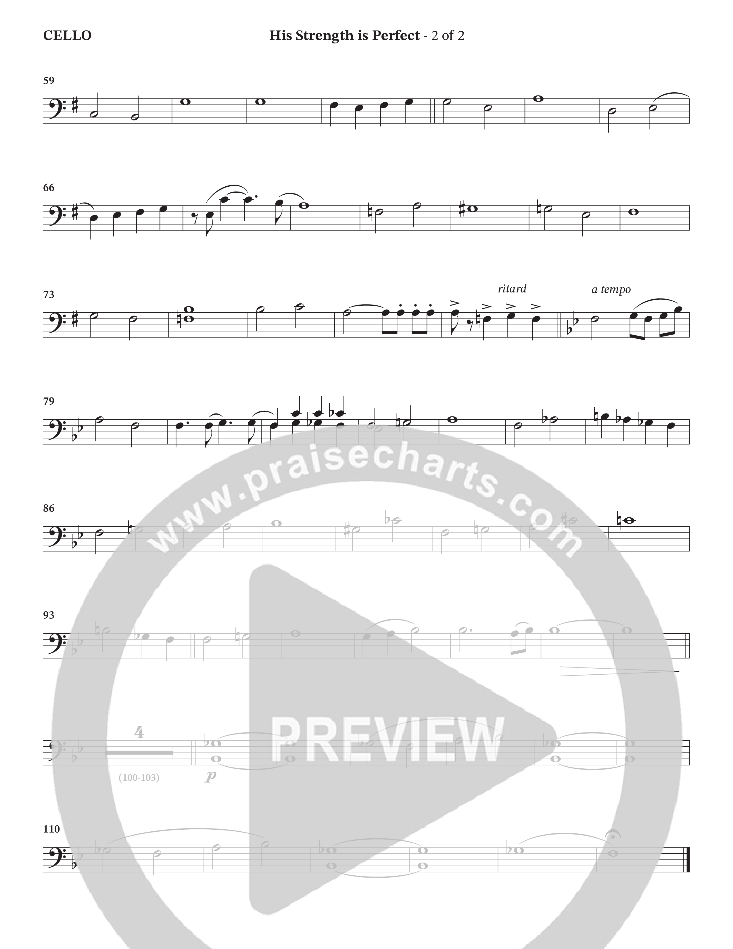 His Strength (Choral Anthem SATB) Cello (Charles Billingsley / Arr. Wayne Haun)