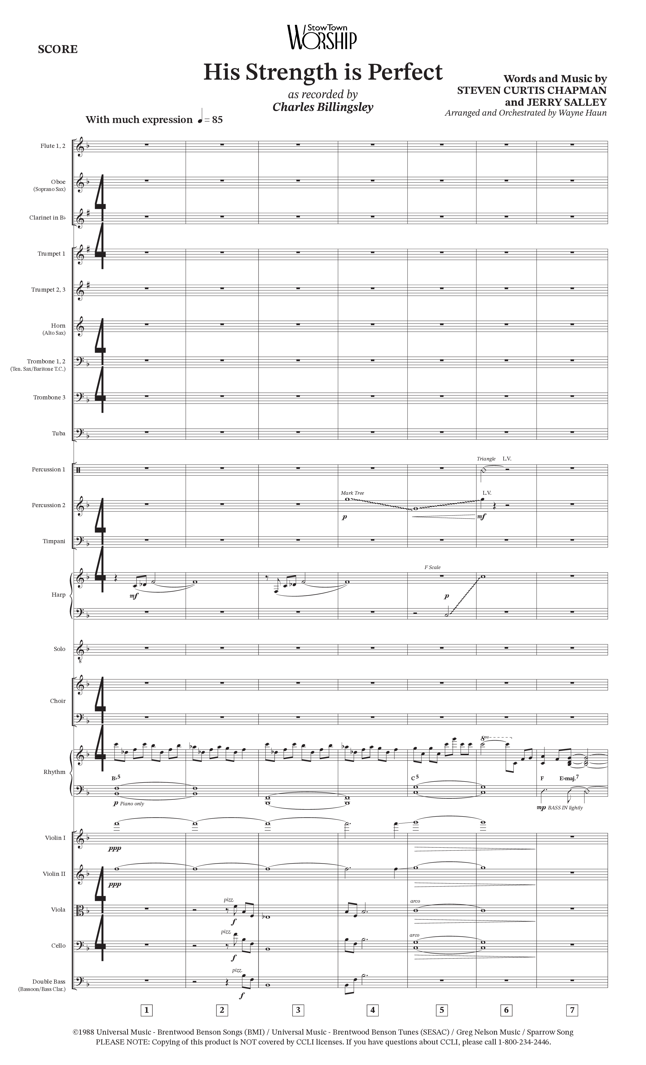 His Strength (Choral Anthem SATB) Orchestration (Charles Billingsley / Arr. Wayne Haun)