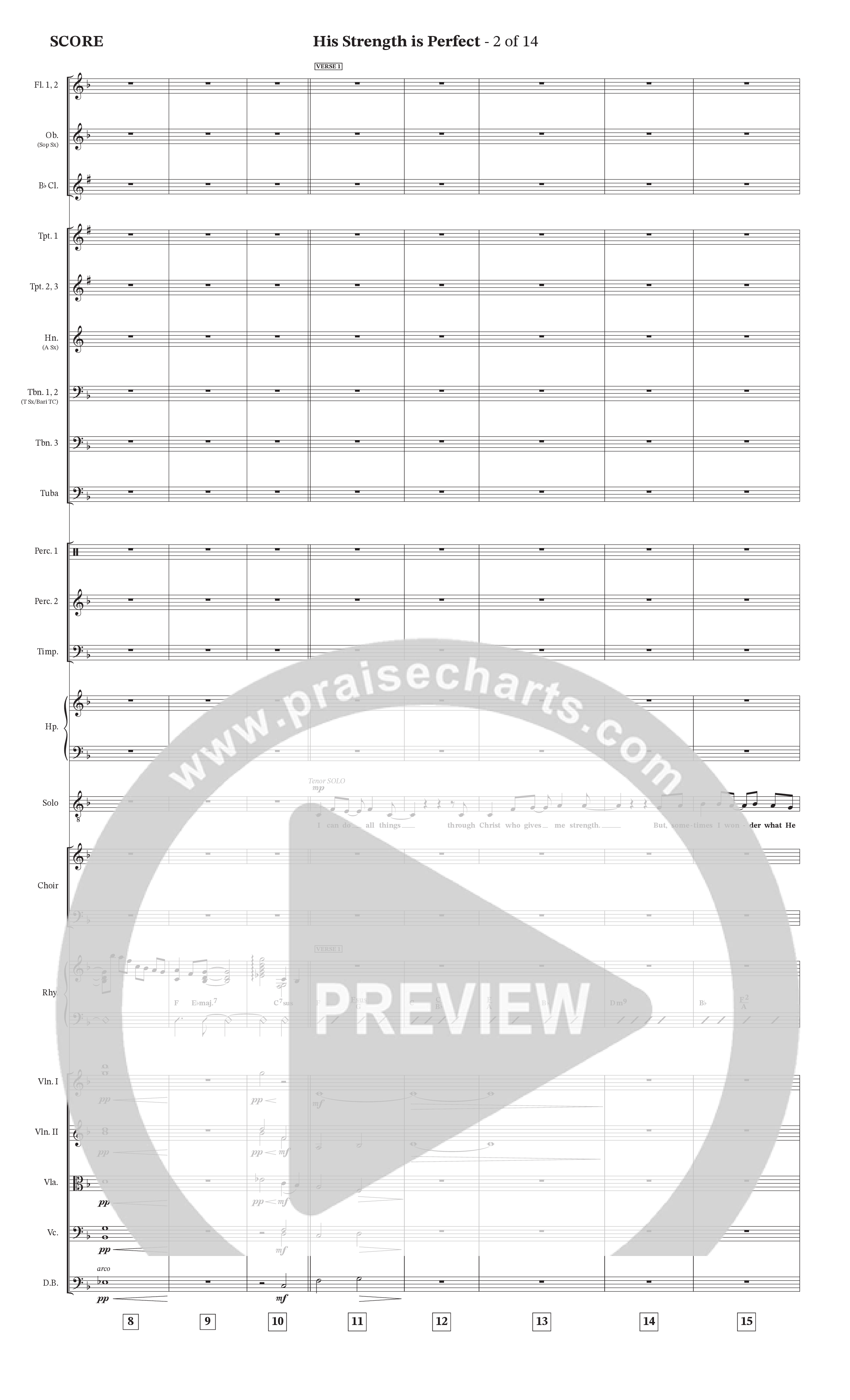 His Strength (Choral Anthem SATB) Orchestration (Charles Billingsley / Arr. Wayne Haun)