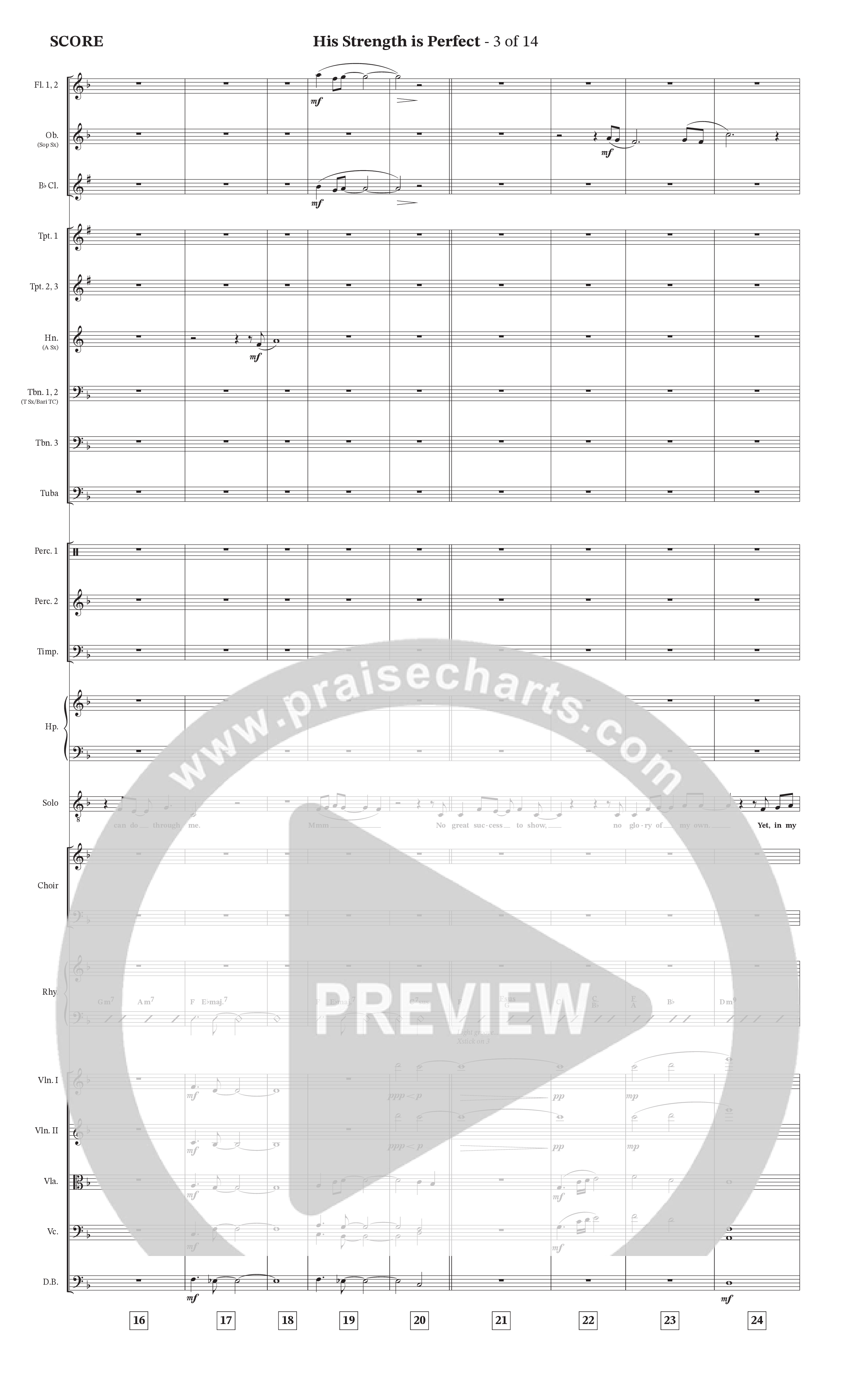 His Strength (Choral Anthem SATB) Orchestration (Charles Billingsley / Arr. Wayne Haun)