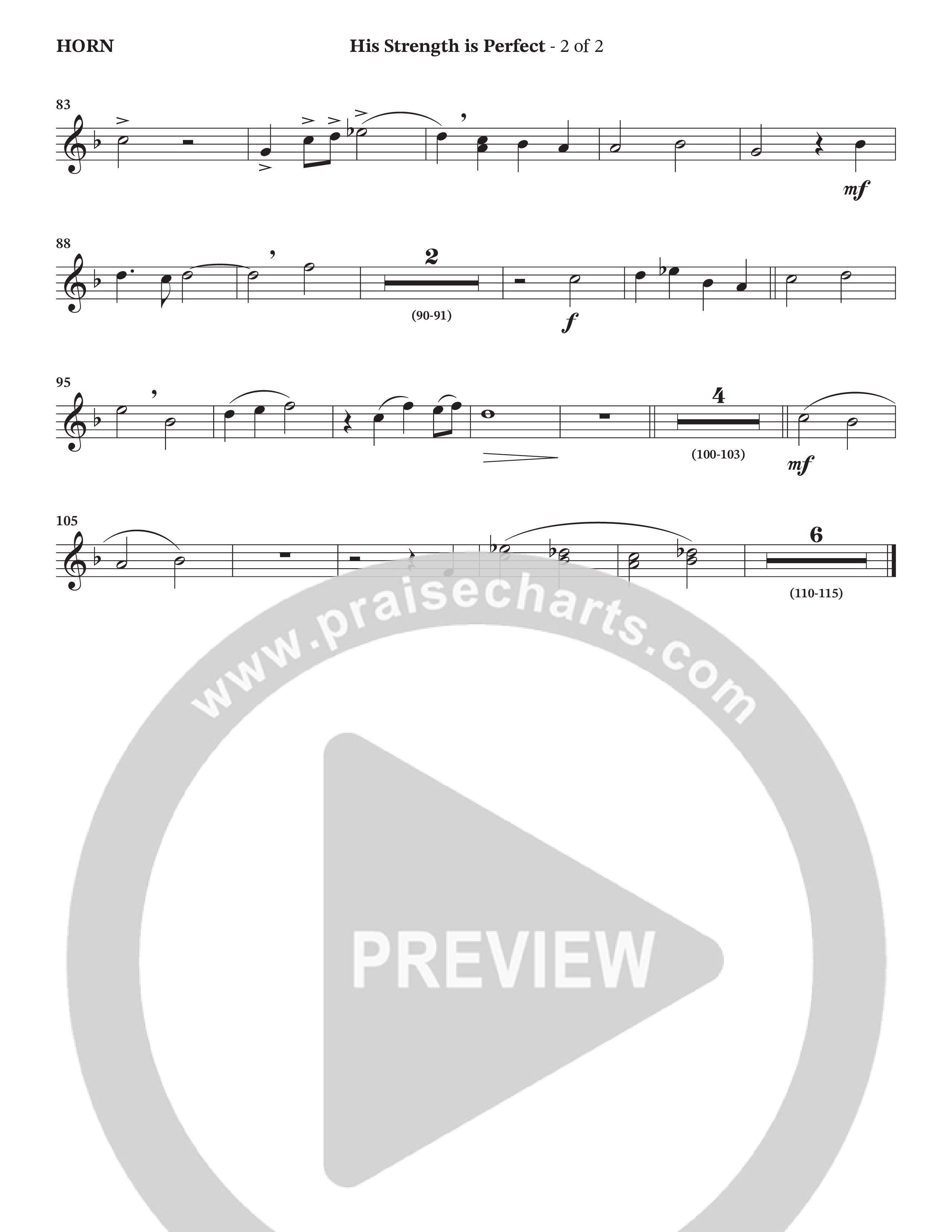 His Strength (Choral Anthem SATB) French Horn (Charles Billingsley / Arr. Wayne Haun)