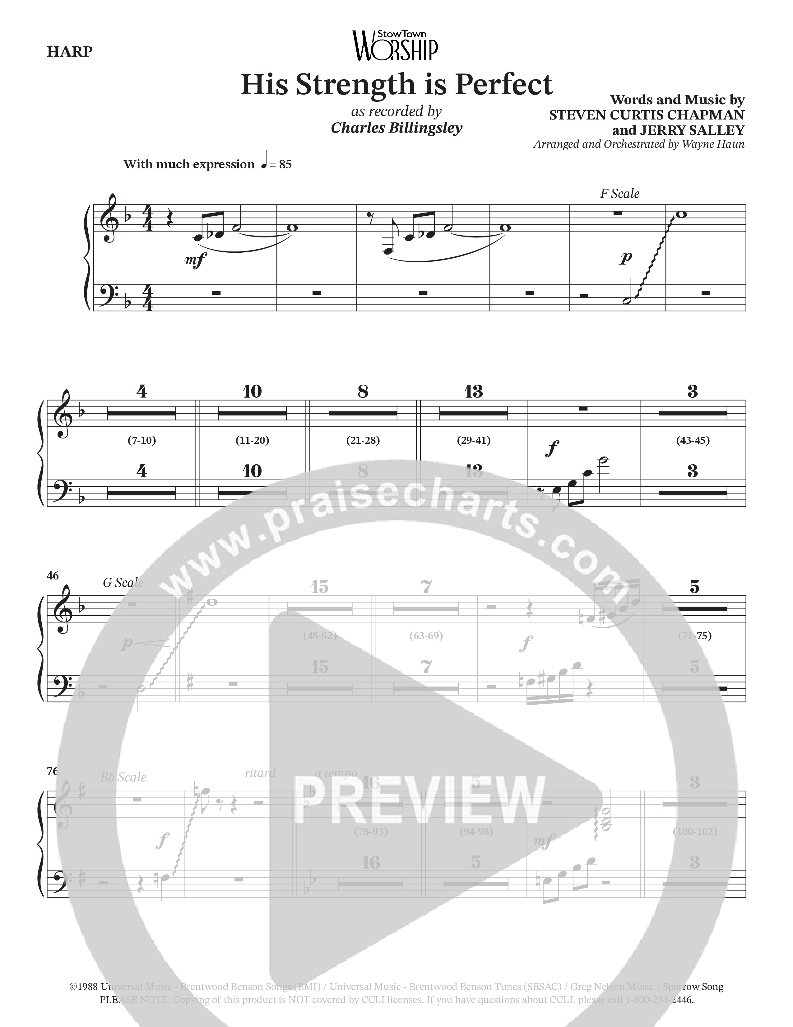 His Strength (Choral Anthem SATB) Harp (Charles Billingsley / Arr. Wayne Haun)