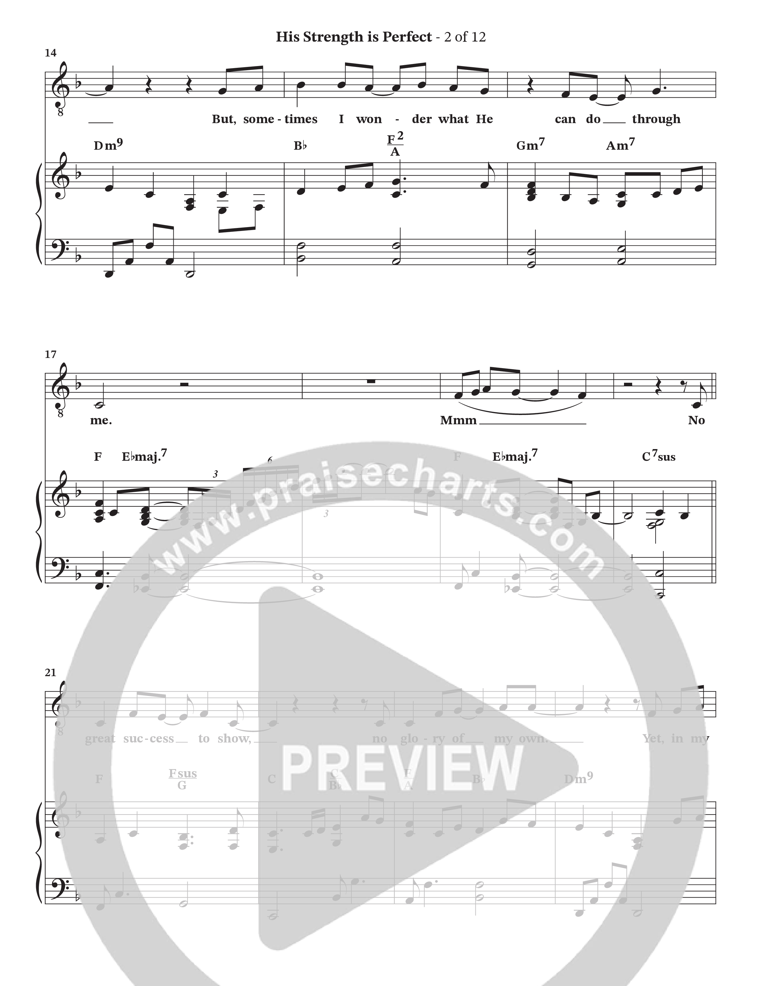 His Strength (Choral Anthem SATB) Piano/Vocal (SATB) (Charles Billingsley / Arr. Wayne Haun)