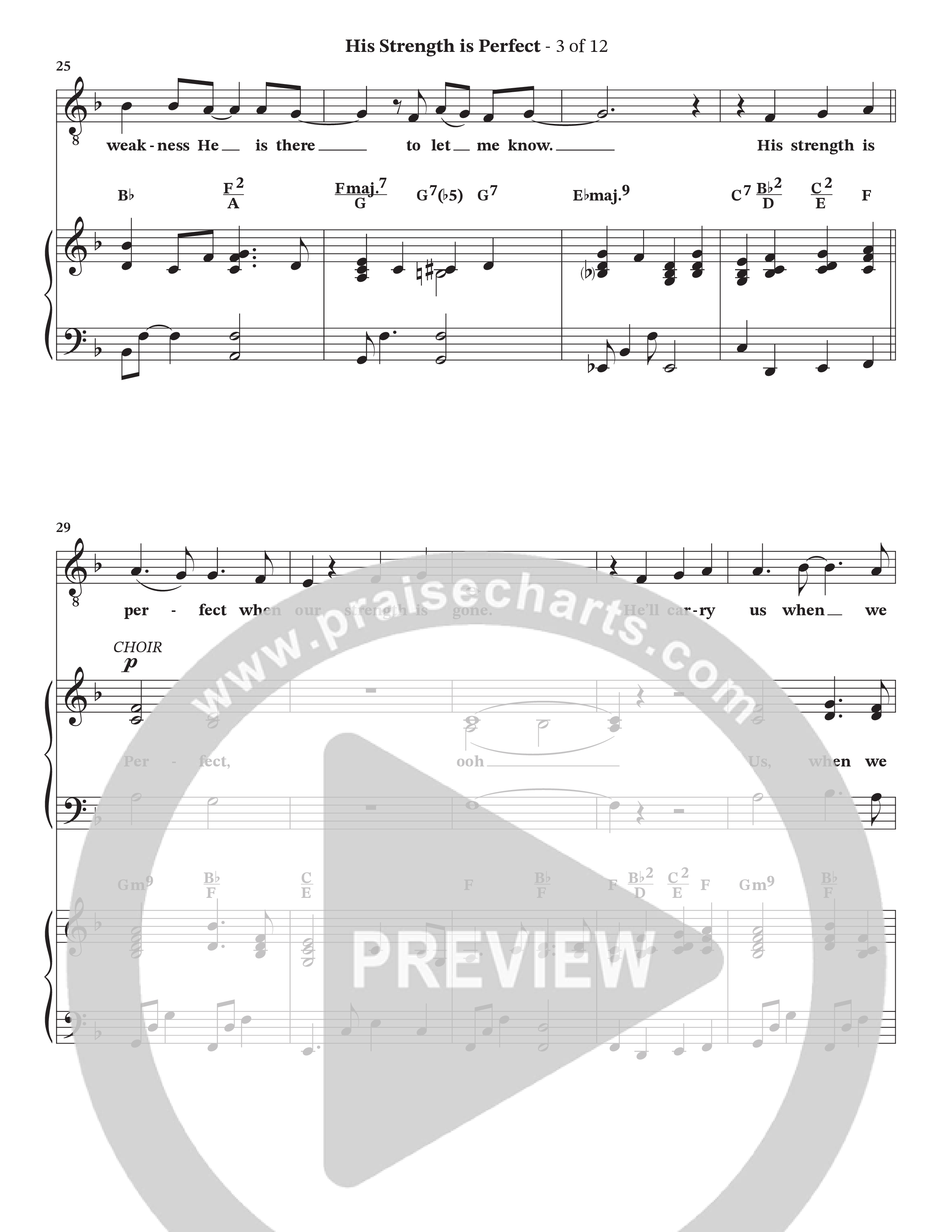 His Strength (Choral Anthem SATB) Piano/Vocal (SATB) (Charles Billingsley / Arr. Wayne Haun)