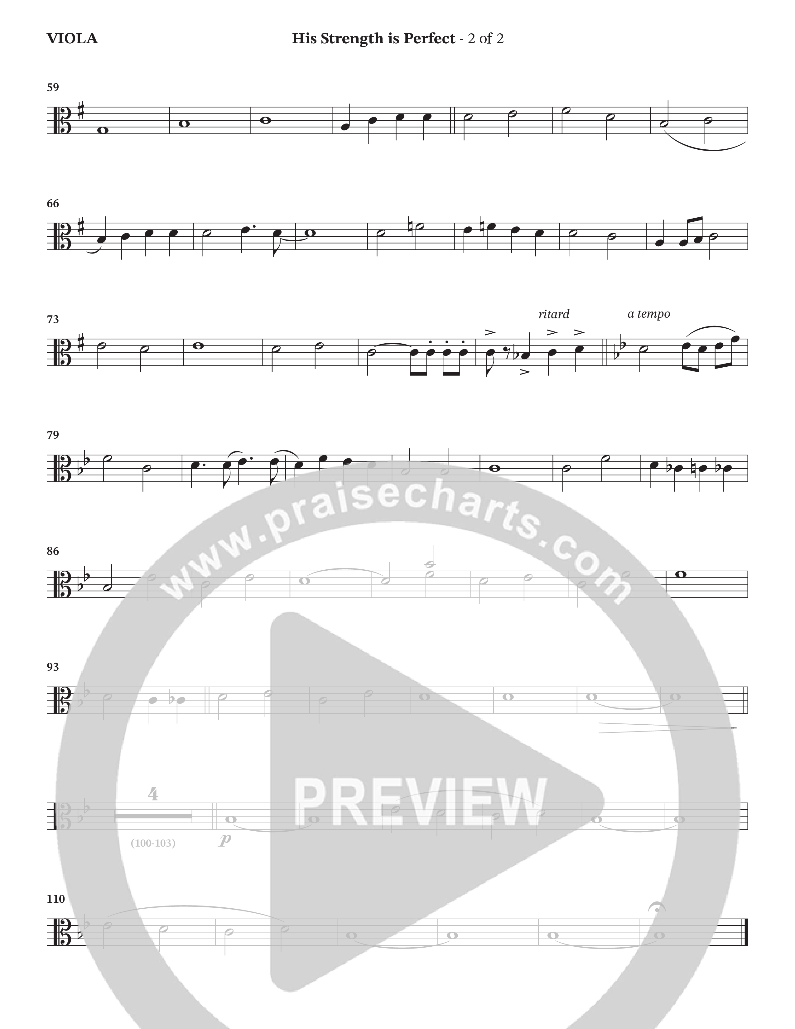 His Strength (Choral Anthem SATB) Viola (Charles Billingsley / Arr. Wayne Haun)