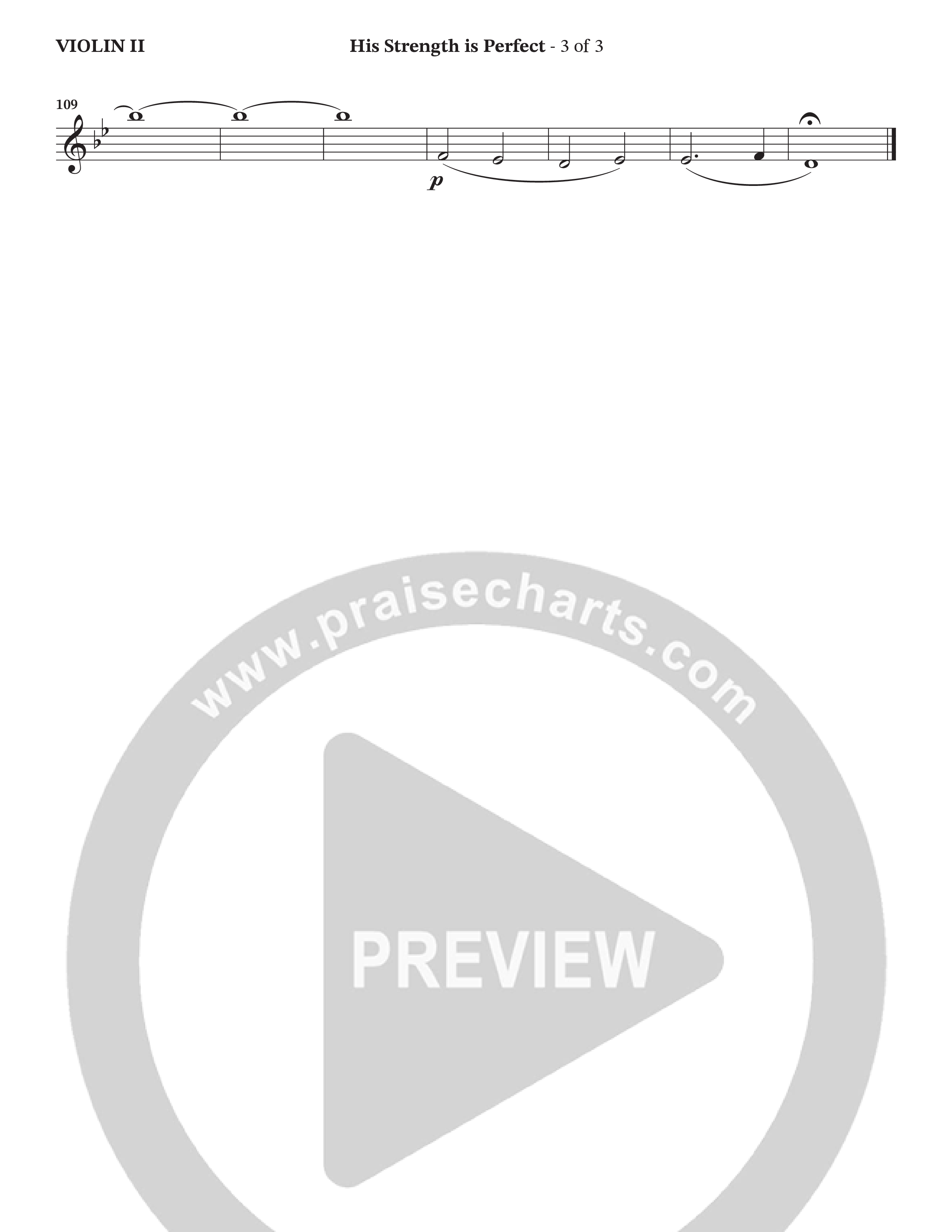 His Strength (Choral Anthem SATB) Violin 2 (Charles Billingsley / Arr. Wayne Haun)