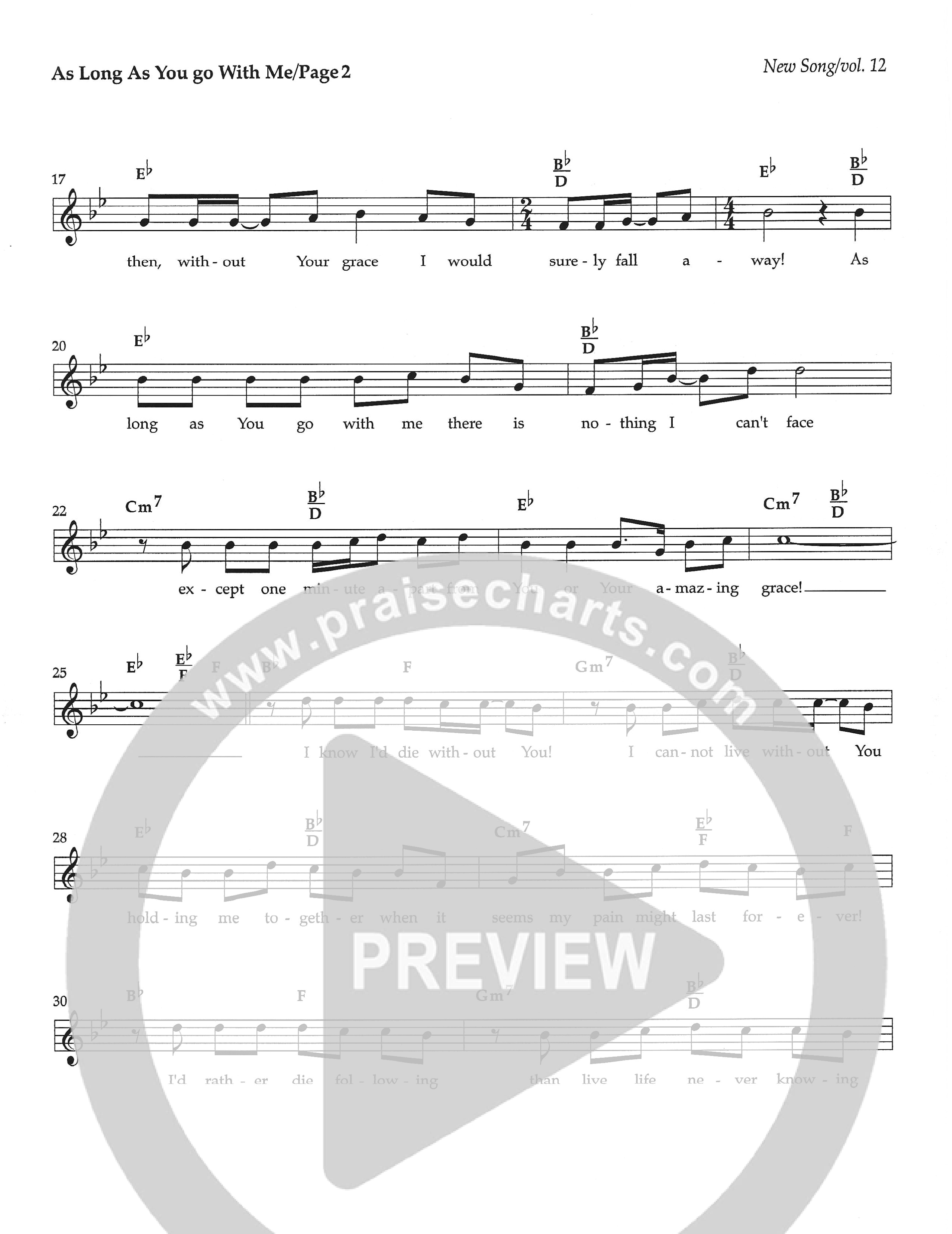 As Long As You Go With Me Lead Sheet Melody (Dennis Jernigan)