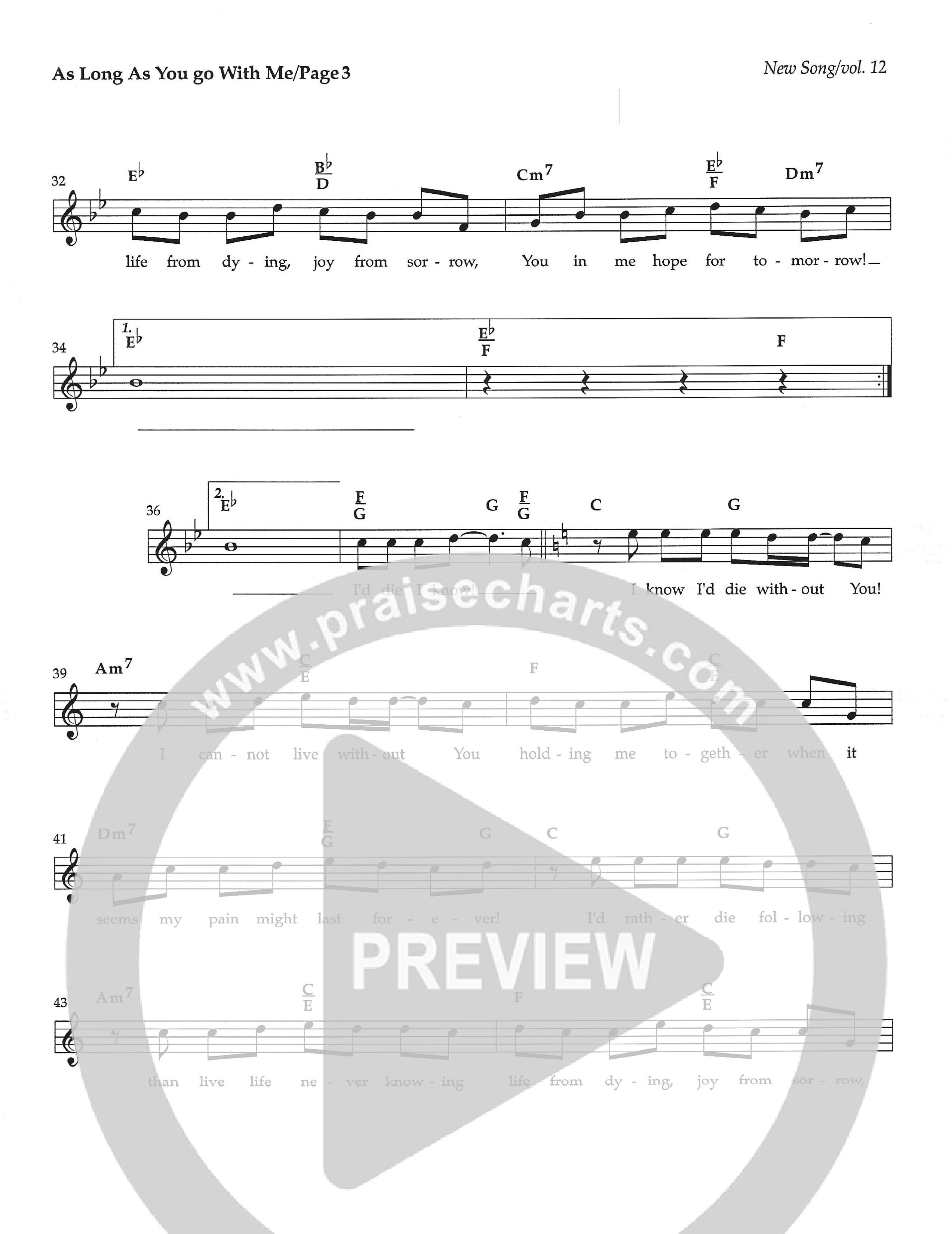 As Long As You Go With Me Lead Sheet Melody (Dennis Jernigan)
