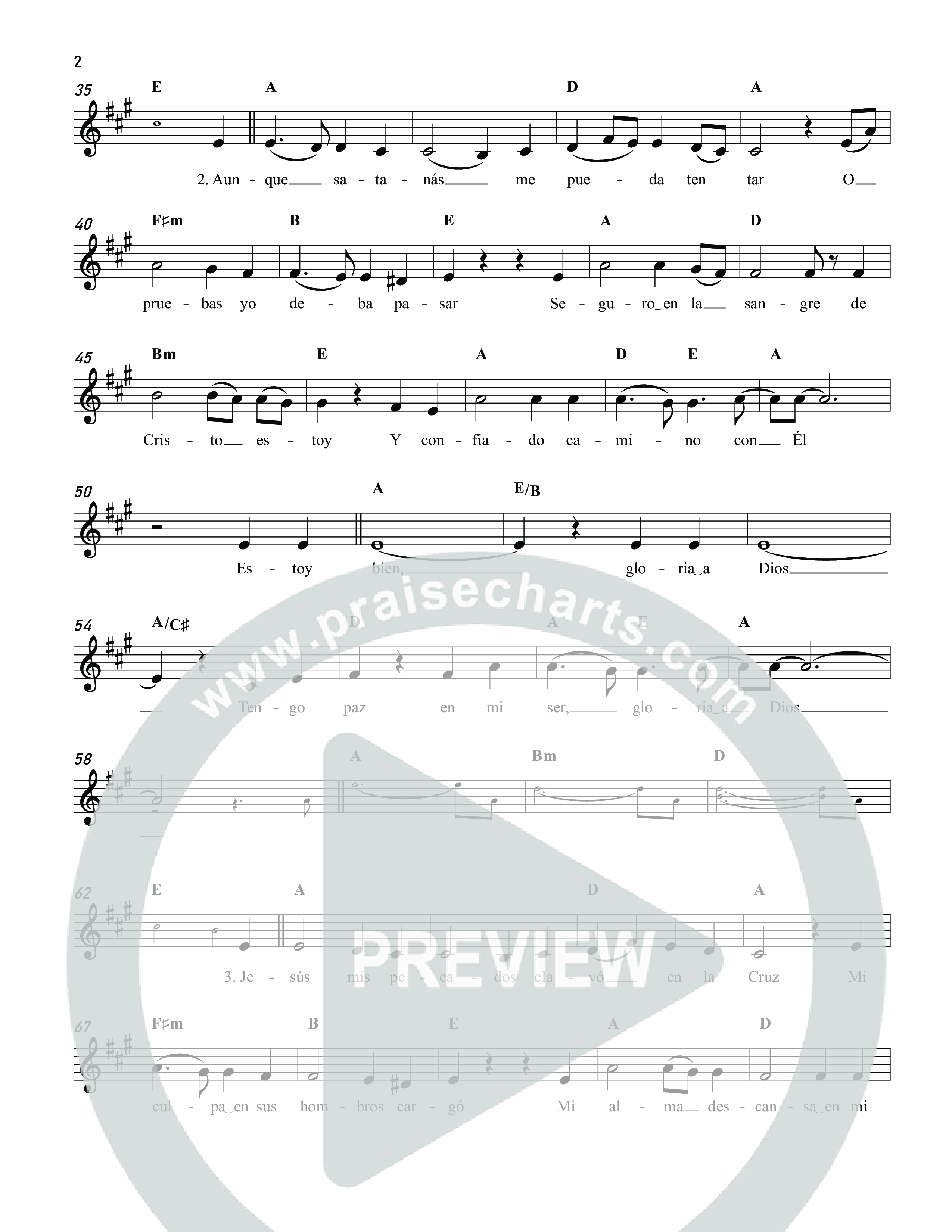 Estoy Bien Con Mi Dios (It Is Well) Lead Sheet Melody (Reawaken Hymns)