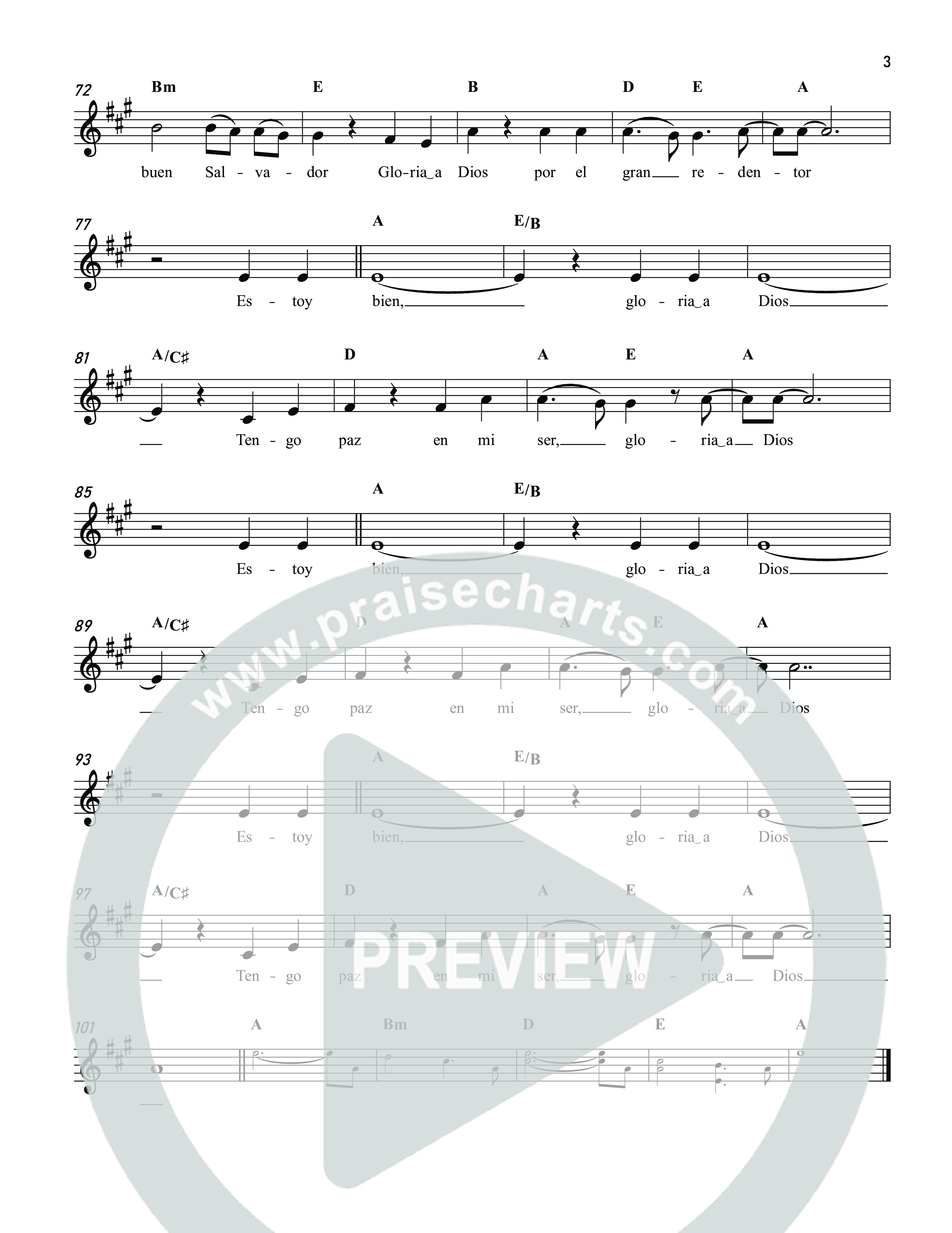 Estoy Bien Con Mi Dios (It Is Well) Lead Sheet Melody (Reawaken Hymns)