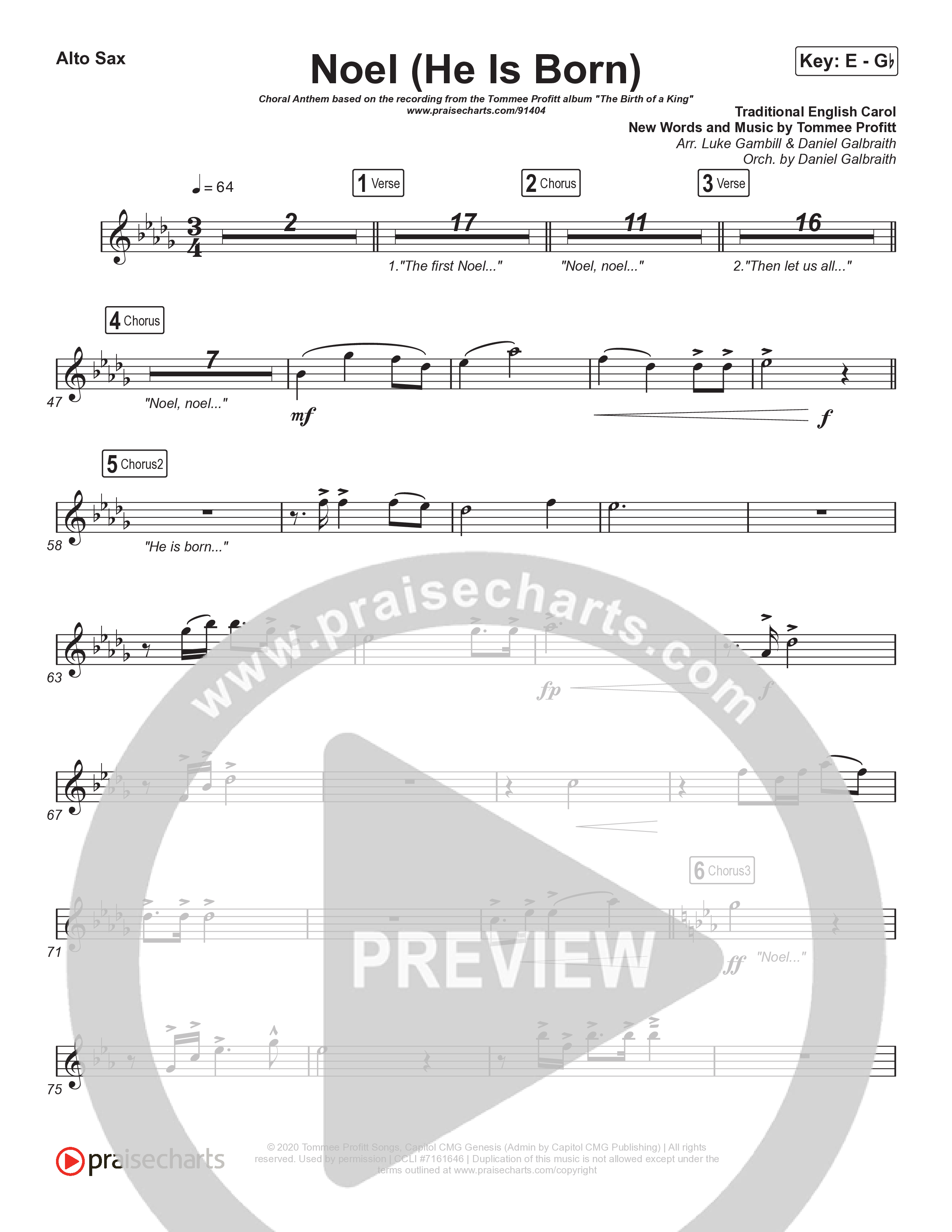 Noel (He Is Born) (Choral Anthem SATB) Sax Pack (Tommee Profitt / Stanaj / Arr. Luke Gambill)