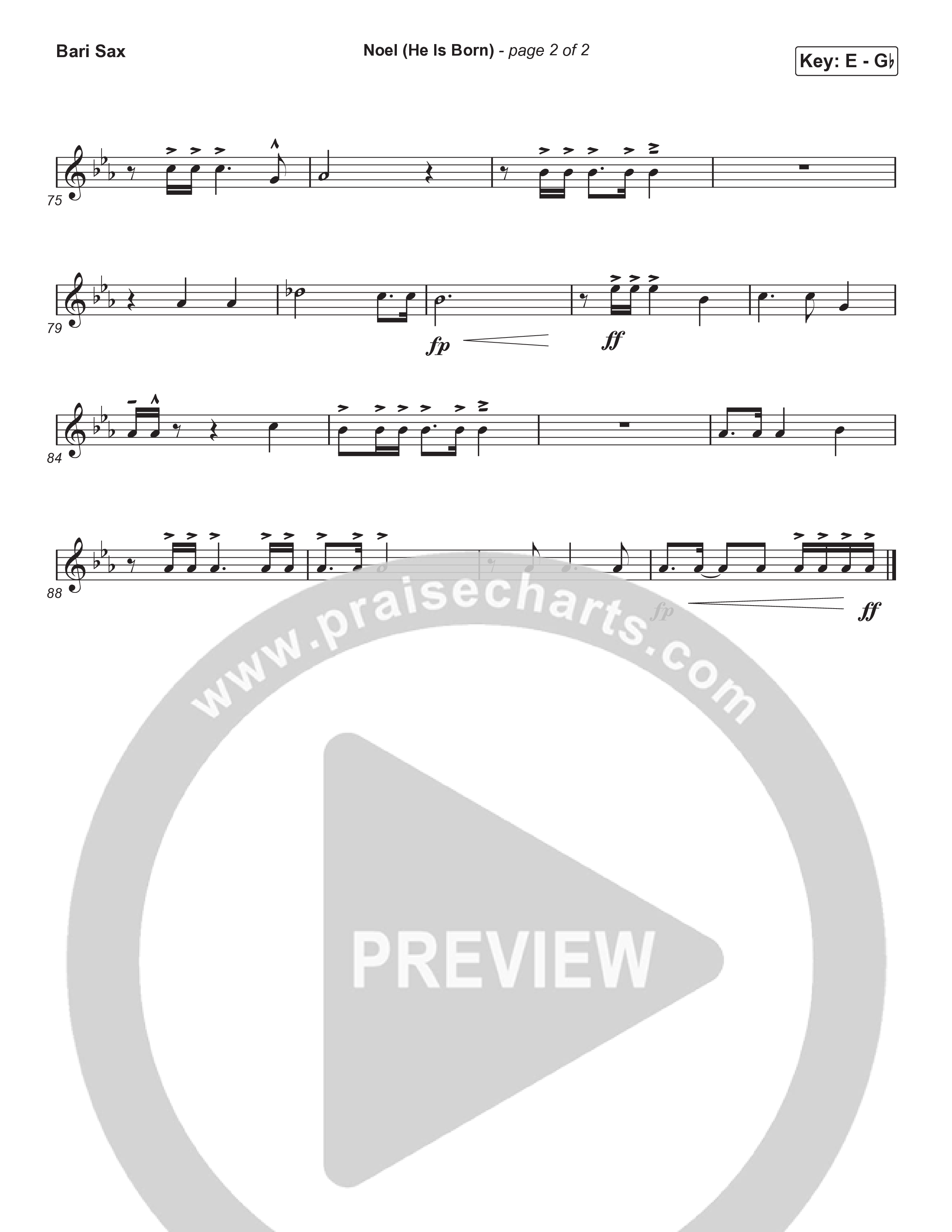Noel (He Is Born) (Choral Anthem SATB) Bari Sax (Tommee Profitt / Stanaj / Arr. Luke Gambill)