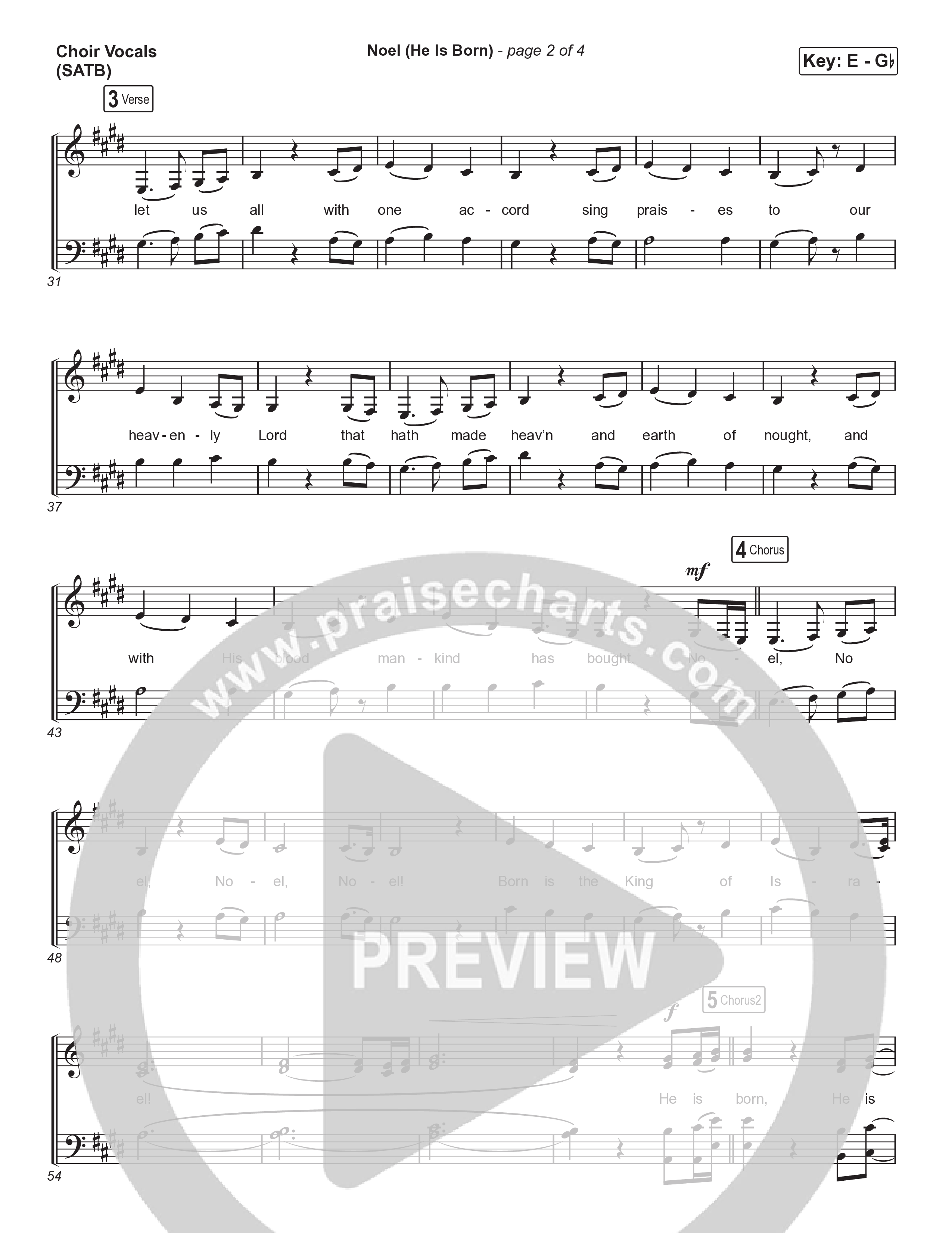 Noel (He Is Born) (Choral Anthem SATB) Choir Sheet (SATB) (Tommee Profitt / Stanaj / Arr. Luke Gambill)