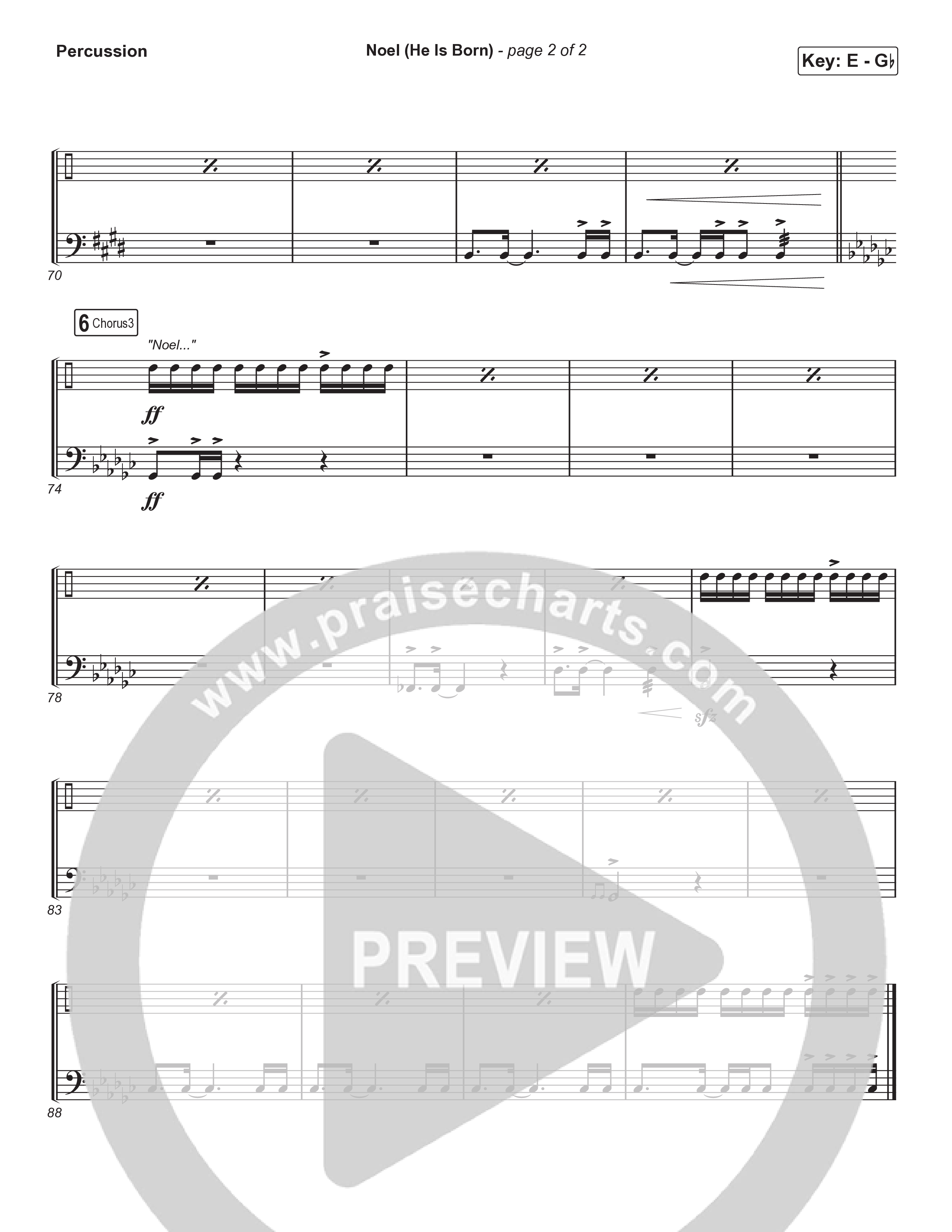 Noel (He Is Born) (Choral Anthem SATB) Percussion (Tommee Profitt / Stanaj / Arr. Luke Gambill)