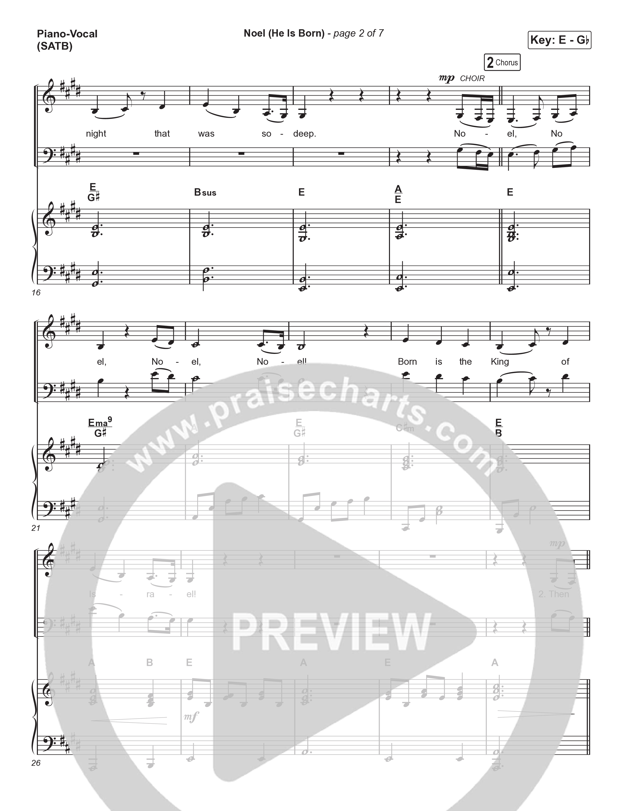Noel (He Is Born) (Choral Anthem SATB) Piano/Vocal (SATB) (Tommee Profitt / Stanaj / Arr. Luke Gambill)