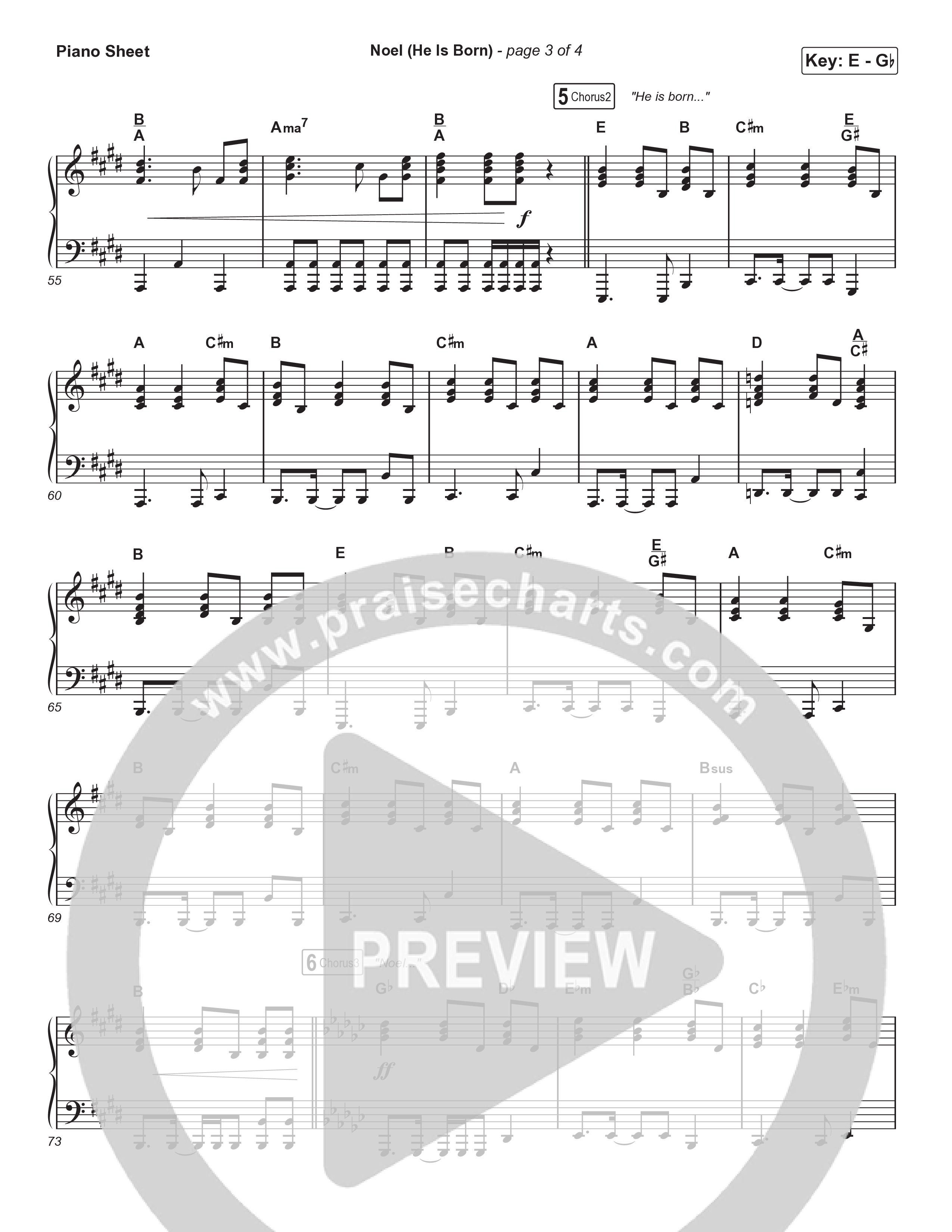 Noel (He Is Born) (Choral Anthem SATB) Piano Sheet (Tommee Profitt / Stanaj / Arr. Luke Gambill)