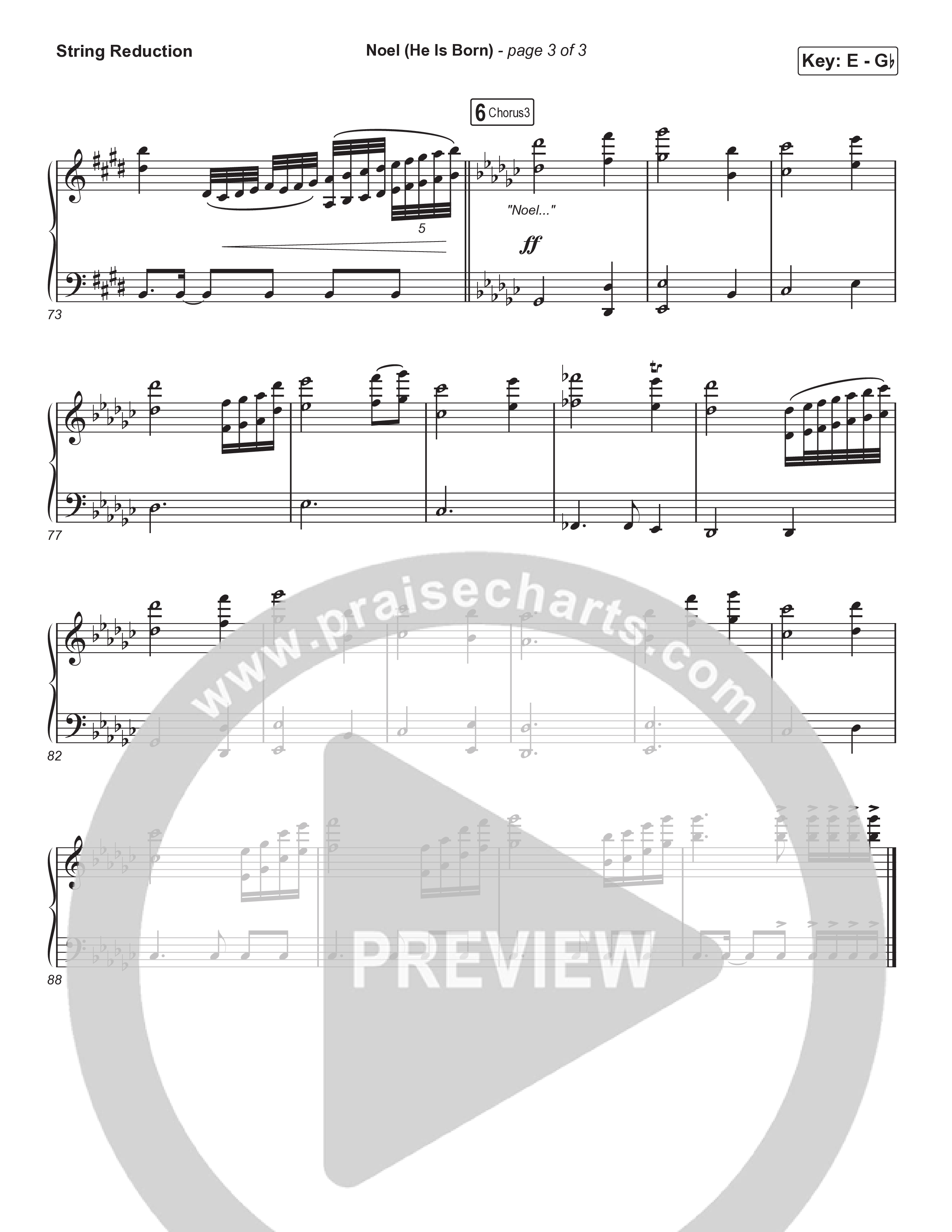 Noel (He Is Born) (Choral Anthem SATB) String Reduction (Tommee Profitt / Stanaj / Arr. Luke Gambill)