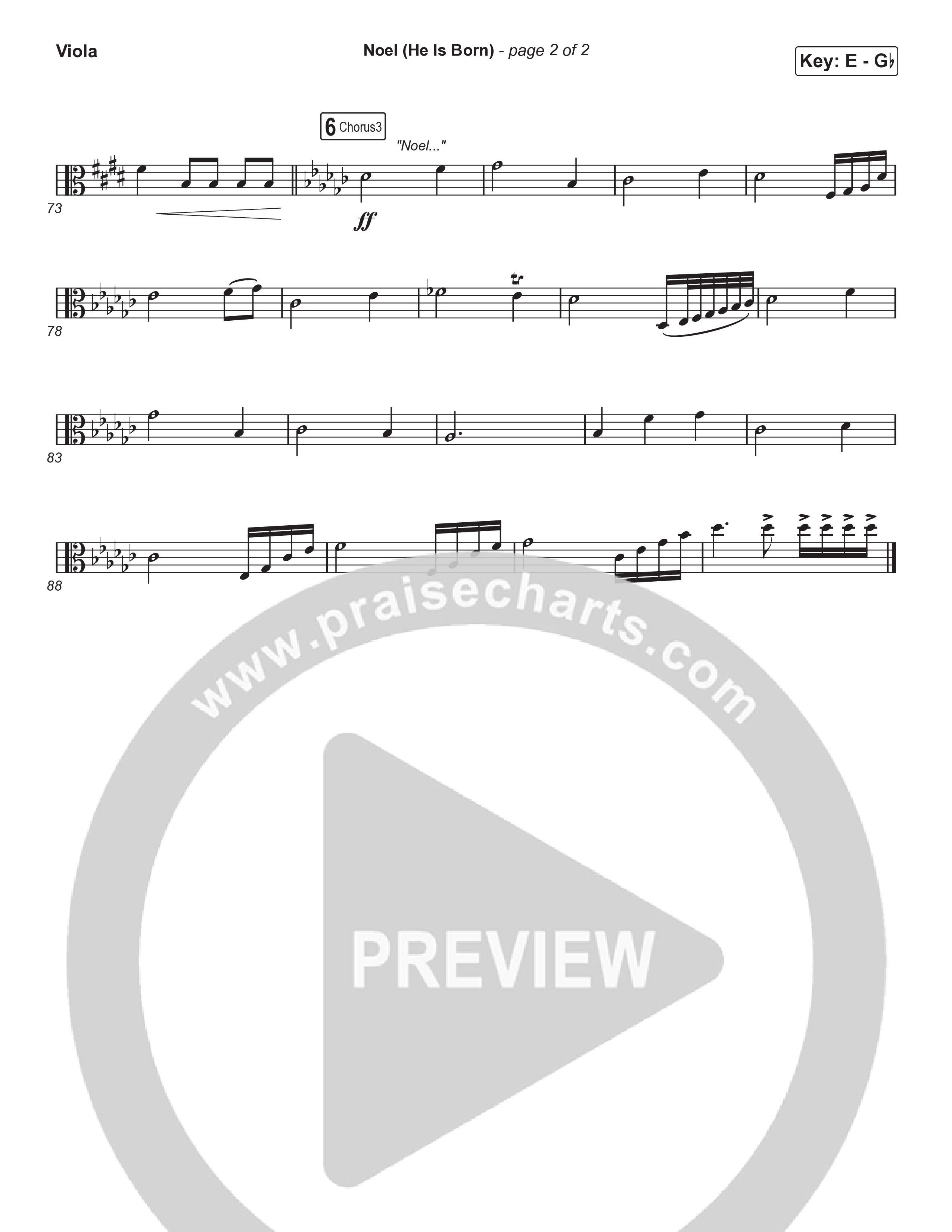 Noel (He Is Born) (Choral Anthem SATB) Viola (Tommee Profitt / Stanaj / Arr. Luke Gambill)